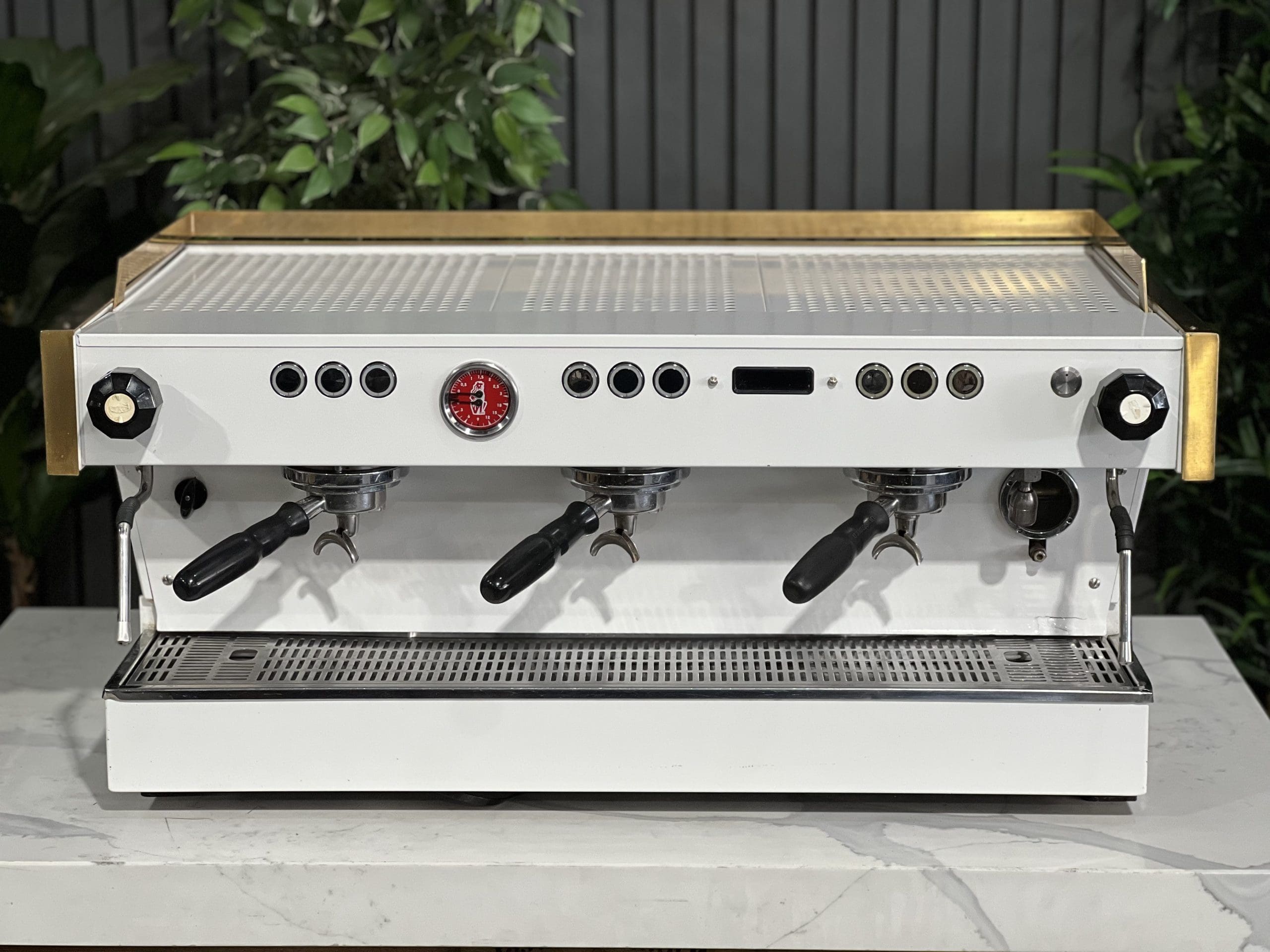 La Marzocco Linea PB White - 3 Group Commercial Espresso Machine - Gold