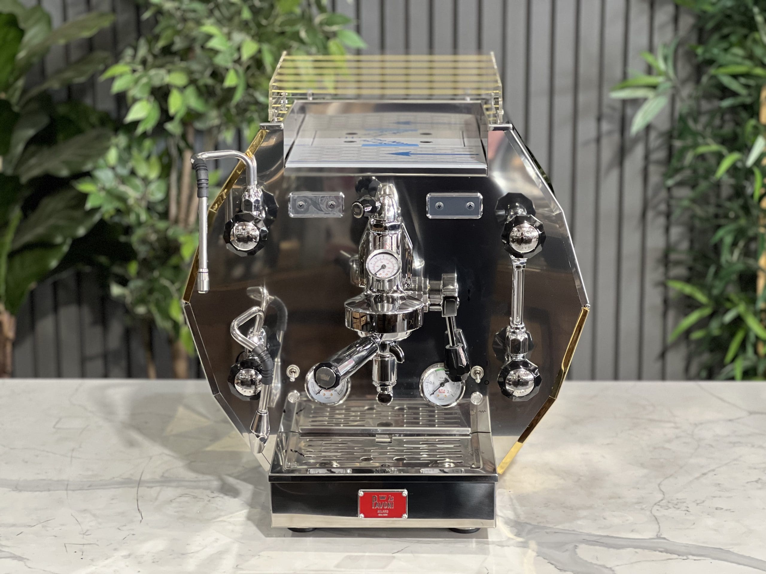 La Pavoni Diamantina Stainless - 1 Group Commercial Espresso Machine - Gold