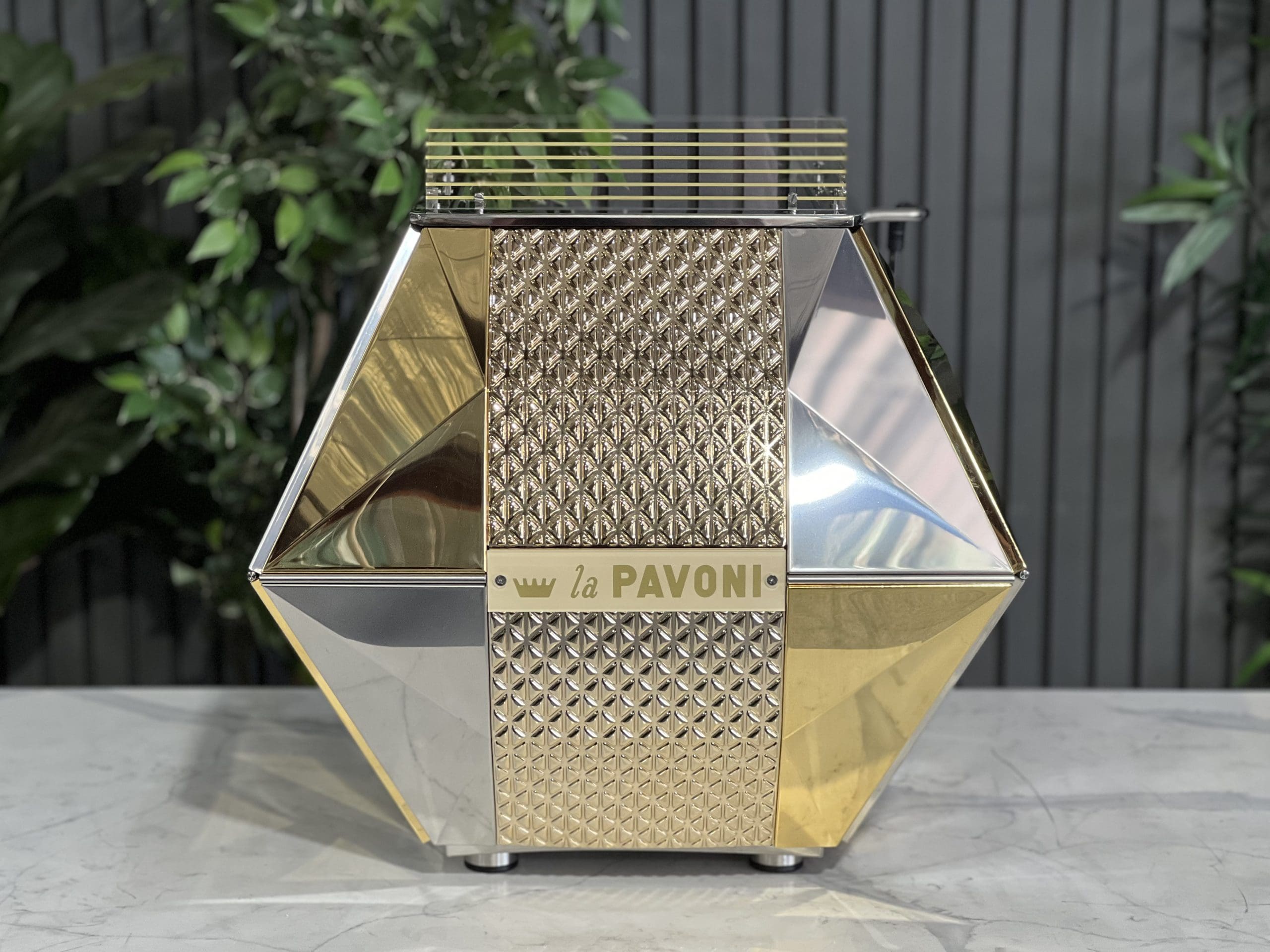 La Pavoni Diamantina Stainless - 1 Group Commercial Espresso Machine - Gold