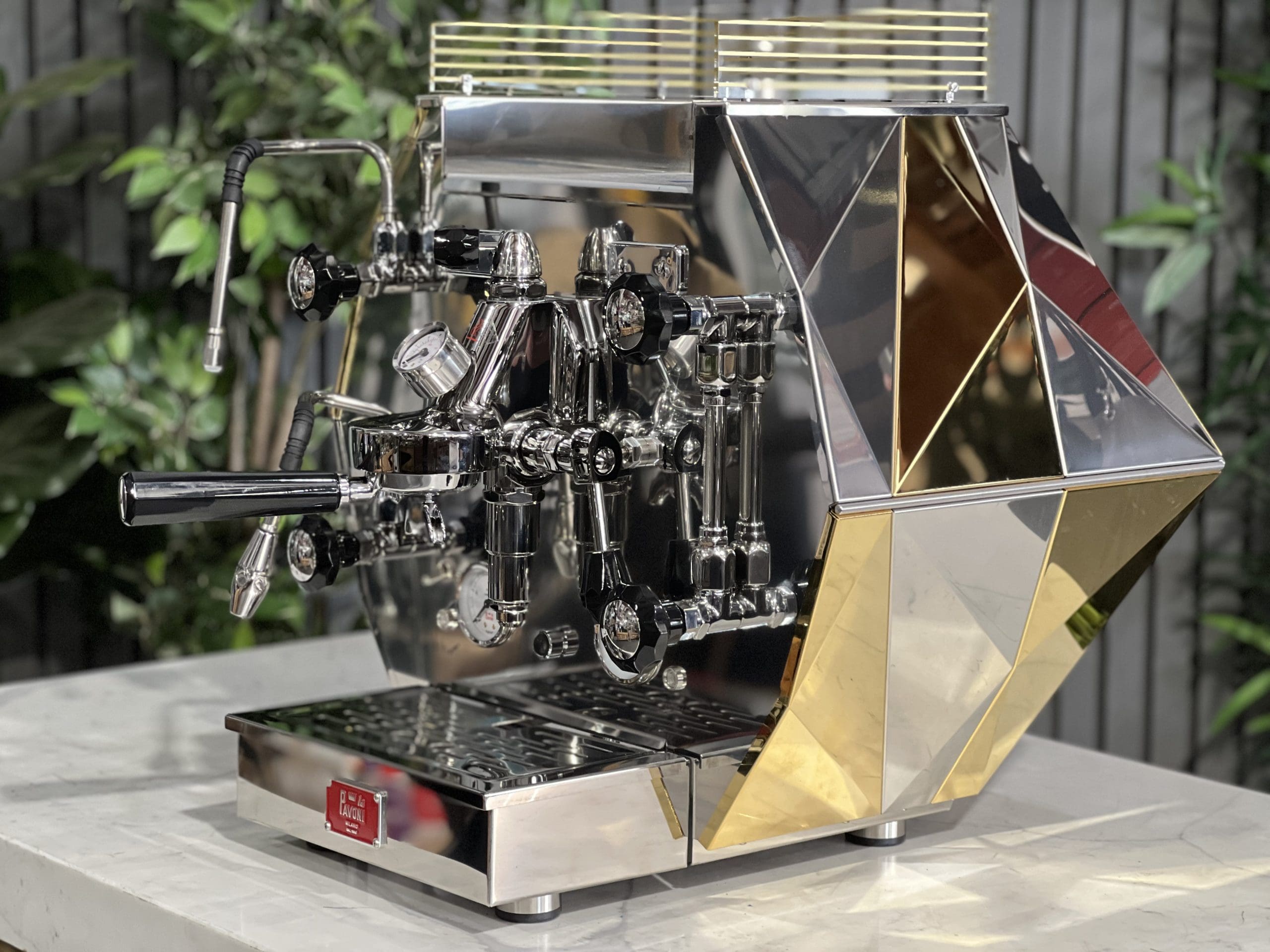 La Pavoni Diamantina Stainless - 1 Group Commercial Espresso Machine - Gold