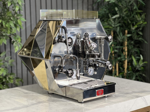 La Pavoni Diamantina Stainless - 1 Group Commercial Espresso Machine - Gold