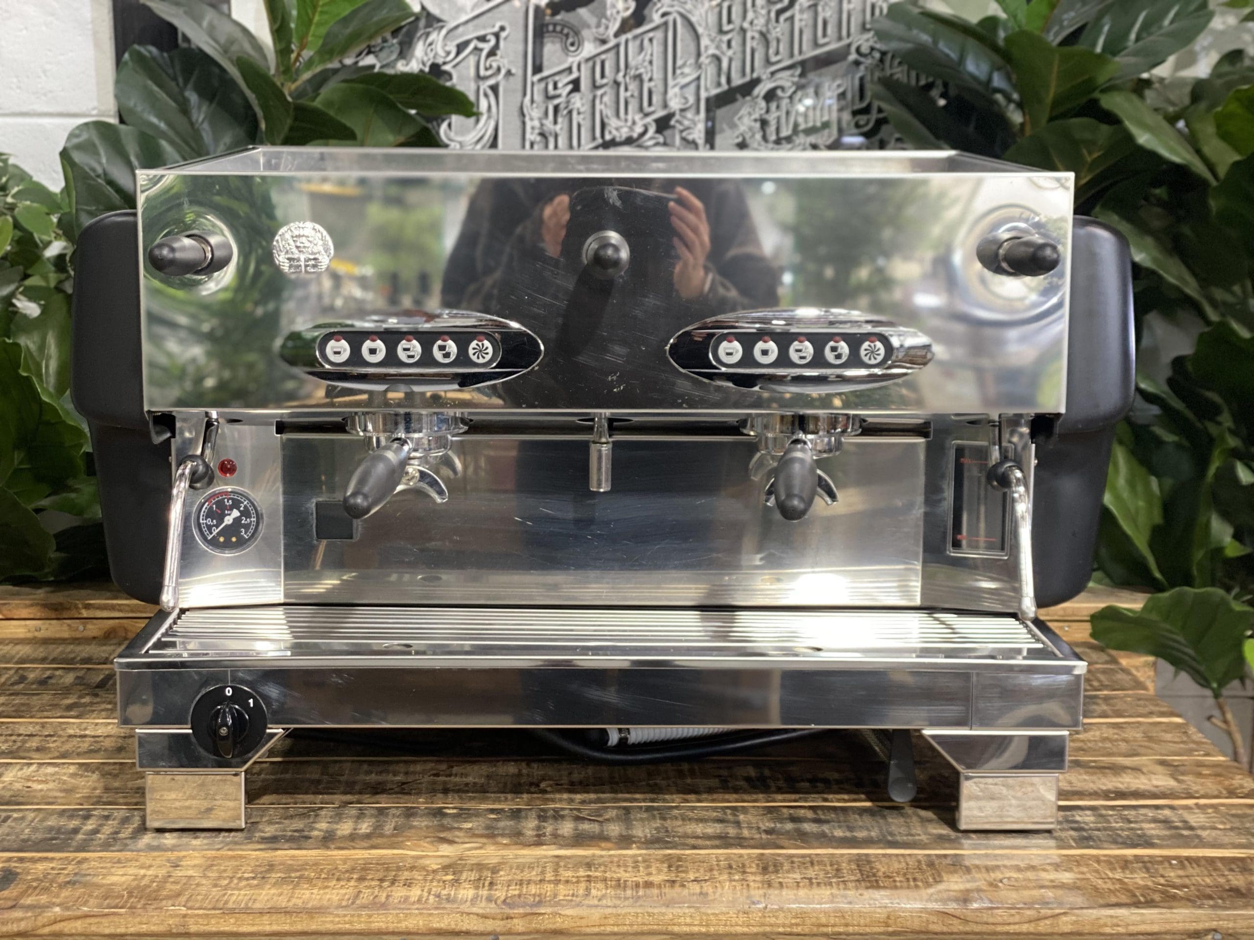 La San Marco 80E Liscea Matte - 2 Group Commercial Espresso Machine - Black