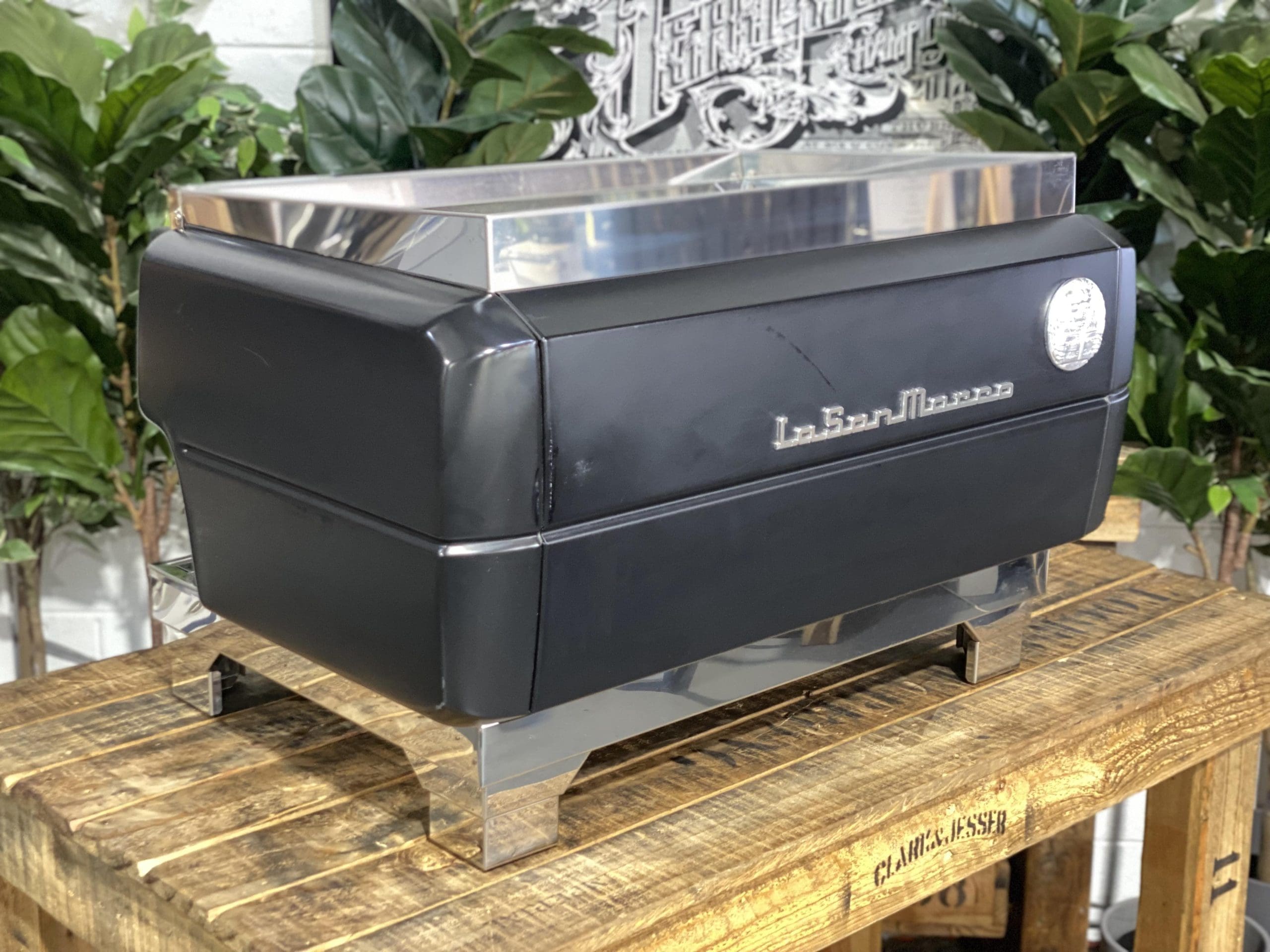 La San Marco 80E Liscea Matte - 2 Group Commercial Espresso Machine - Black