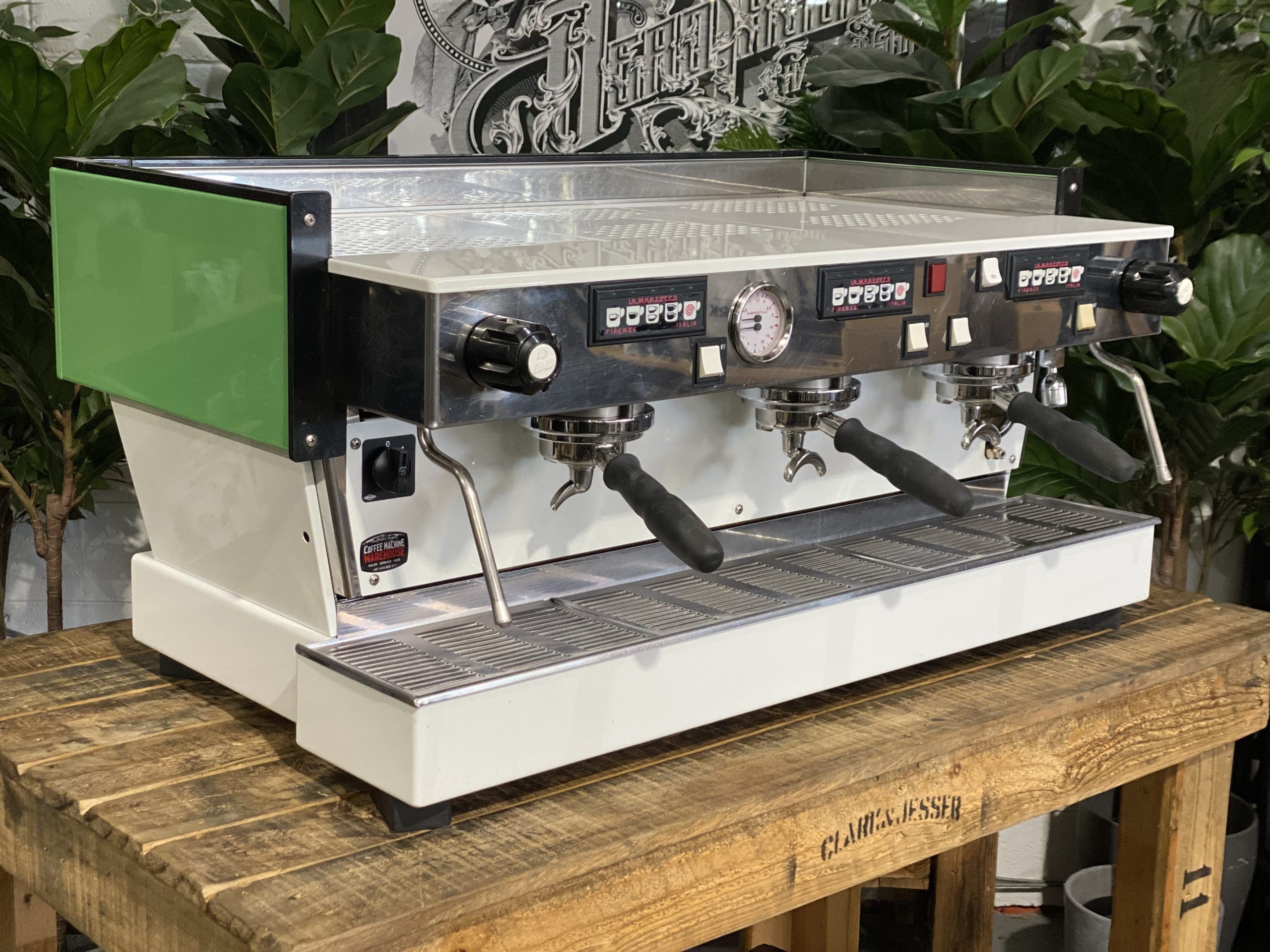 La Marzocco Linea Classic White - 3 Group Commercial Espresso Machine - Green