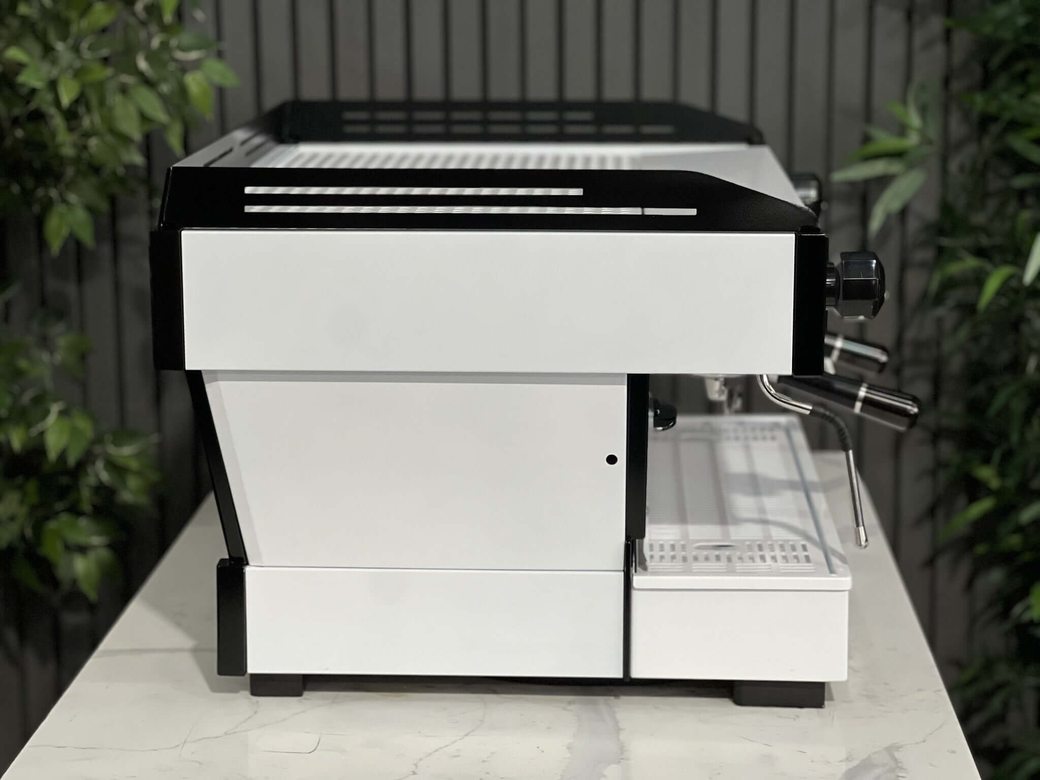 La Marzocco Linea PB Black & Pesado Handles - 2 Group Commercial Espresso Machine - White