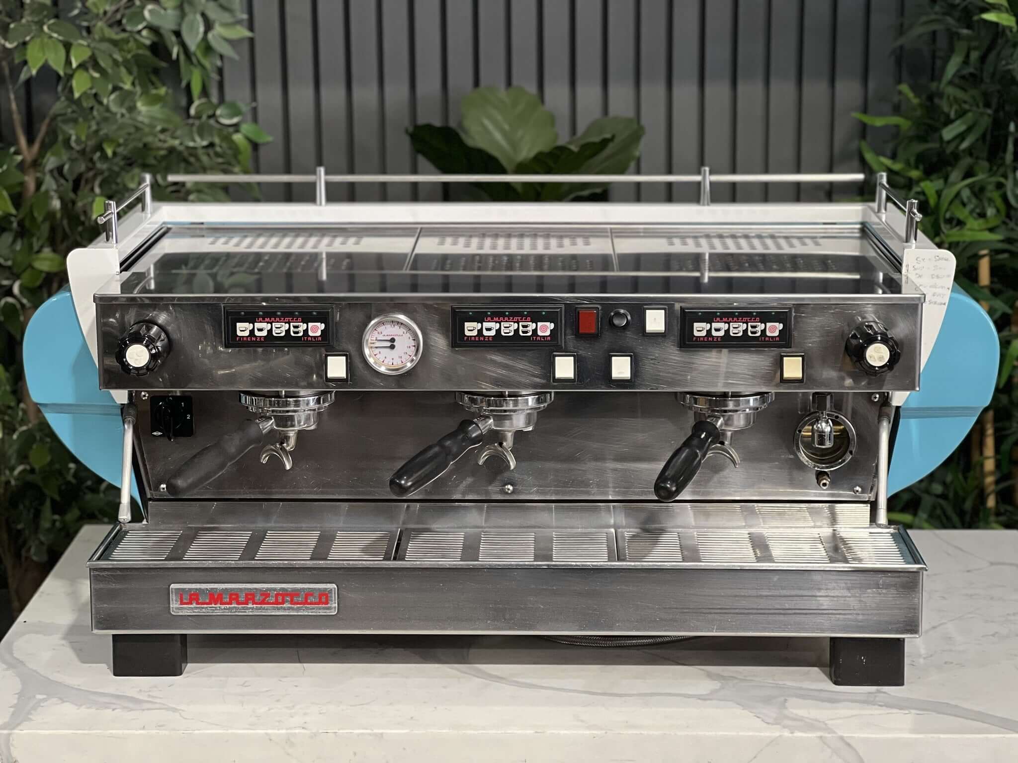 La Marzocco FB70 Blue - 3 Group Commercial Espresso Machine - White