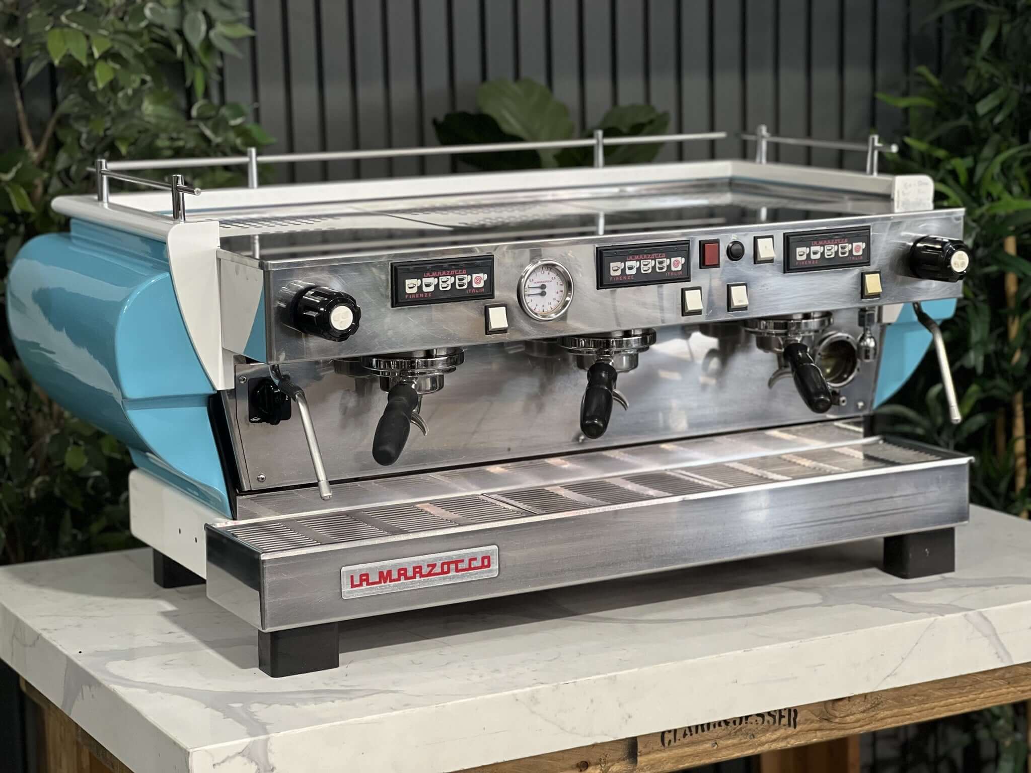 La Marzocco FB70 Blue - 3 Group Commercial Espresso Machine - White
