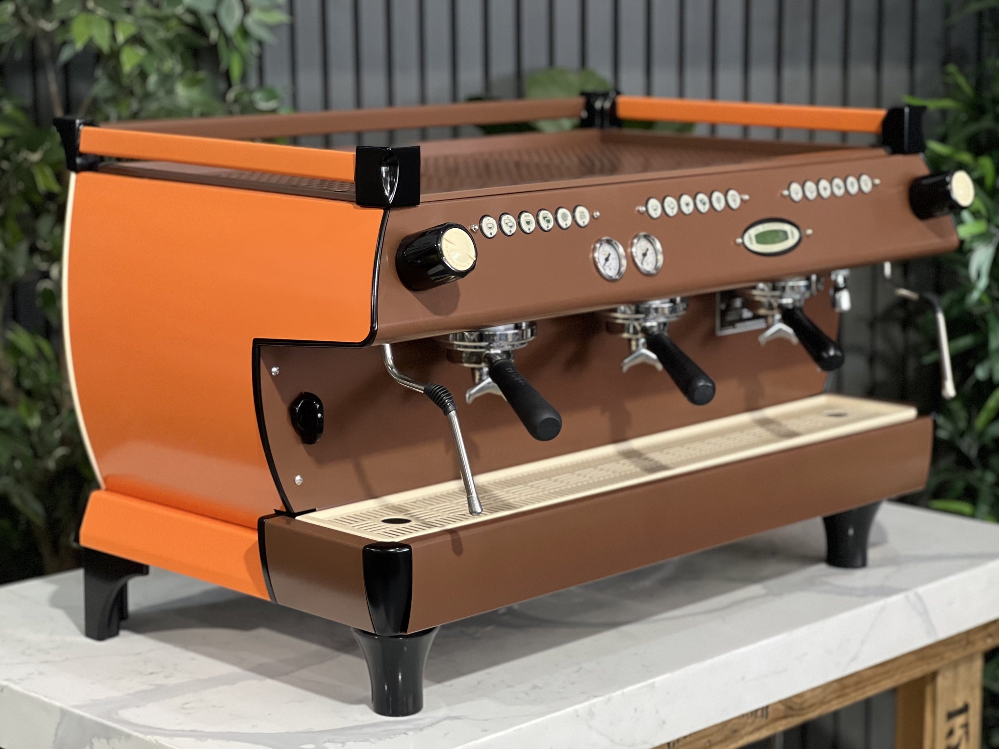 La Marzocco GB5 Orange - 3 Group Commercial Espresso Machine - Brown