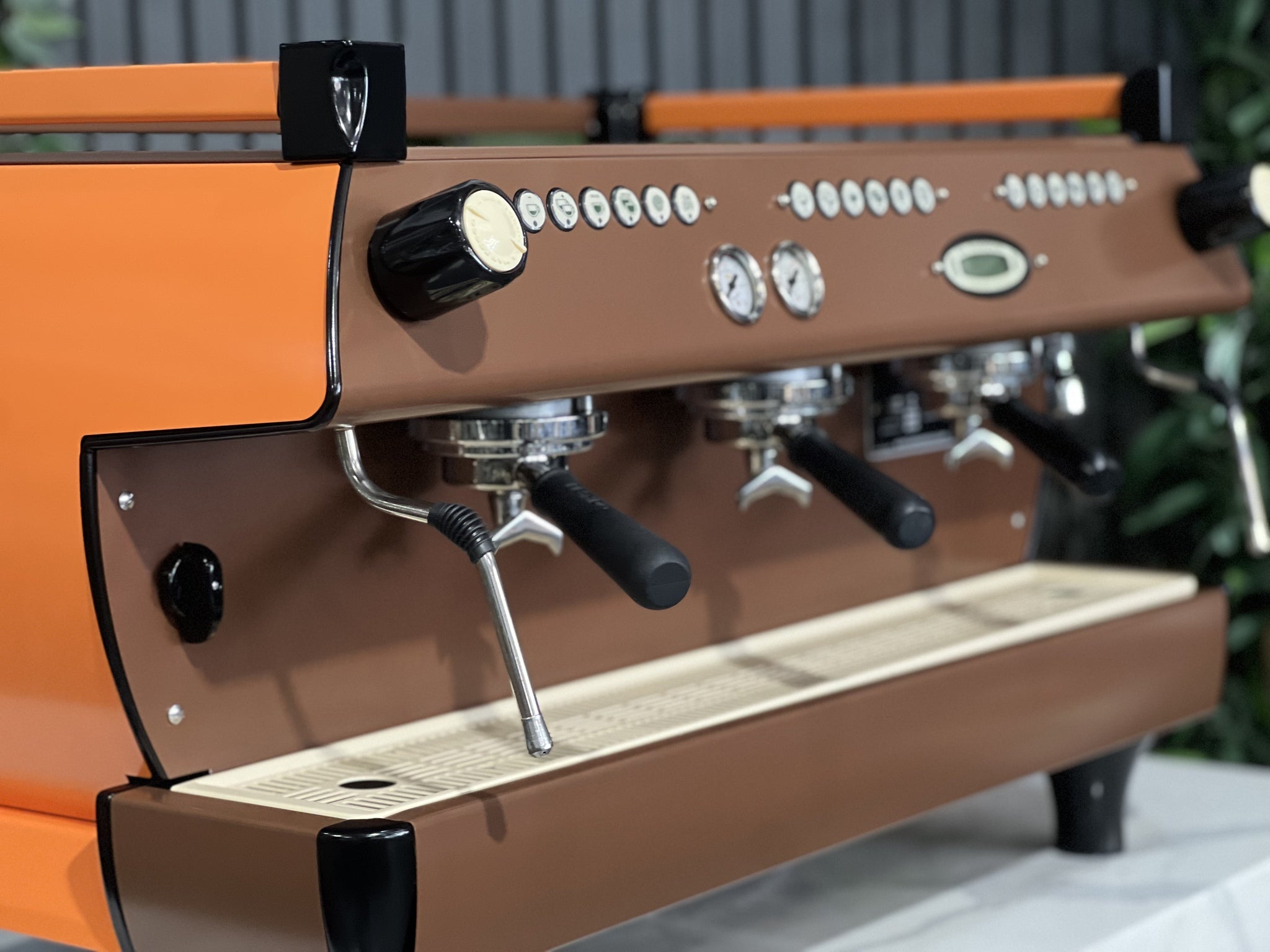La Marzocco GB5 Orange - 3 Group Commercial Espresso Machine - Brown