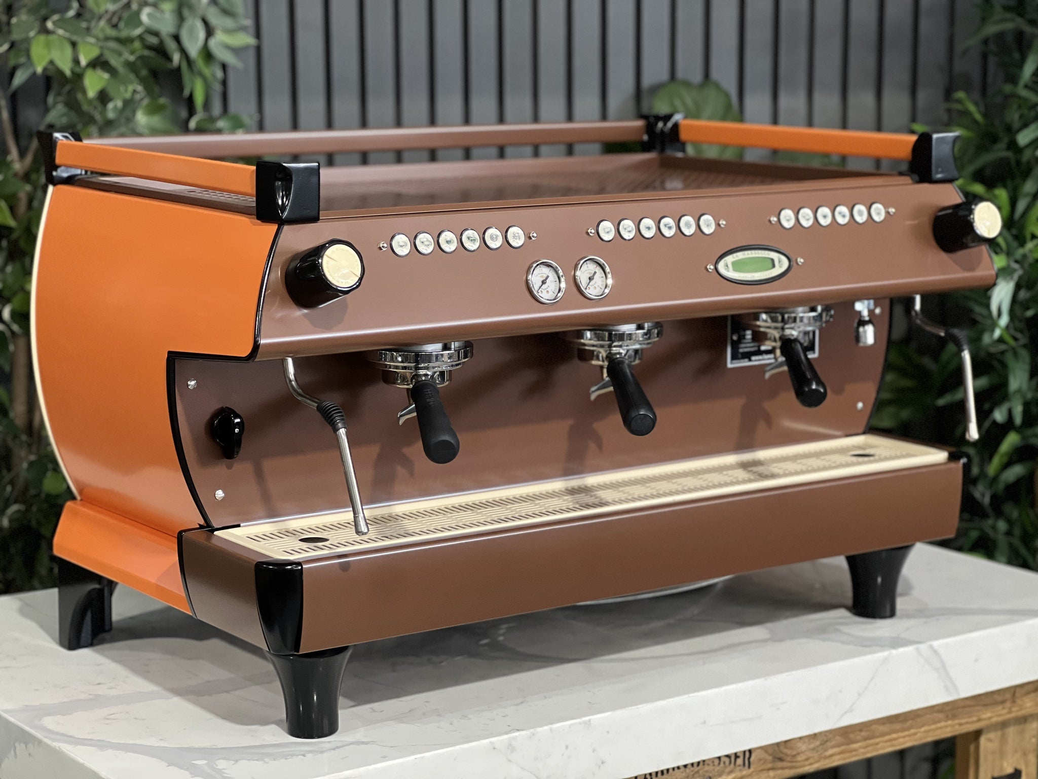 La Marzocco GB5 Orange - 3 Group Commercial Espresso Machine - Brown