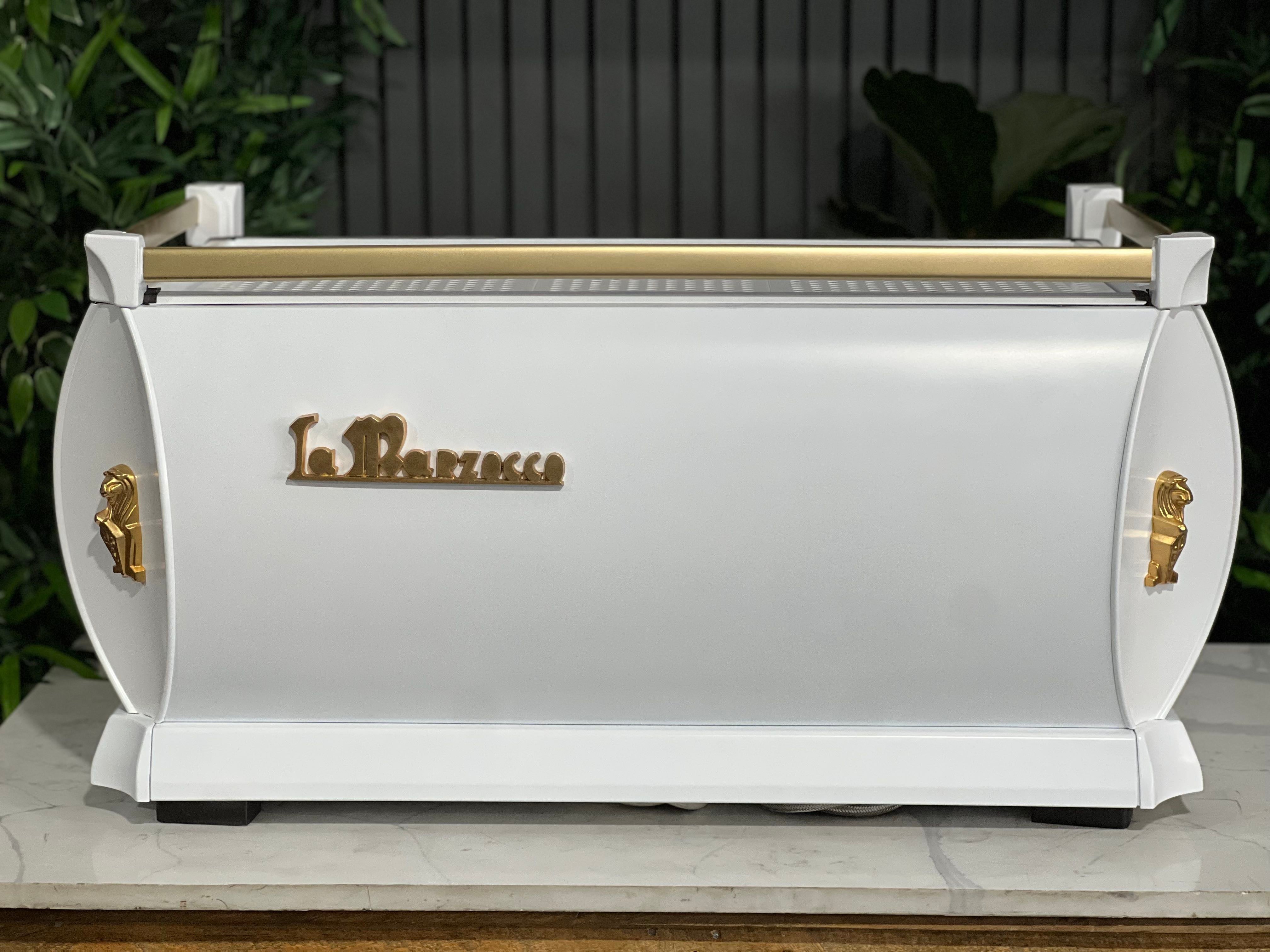 La Marzocco Gb5 White - 3 Group Commercial Espresso Machine - Gold