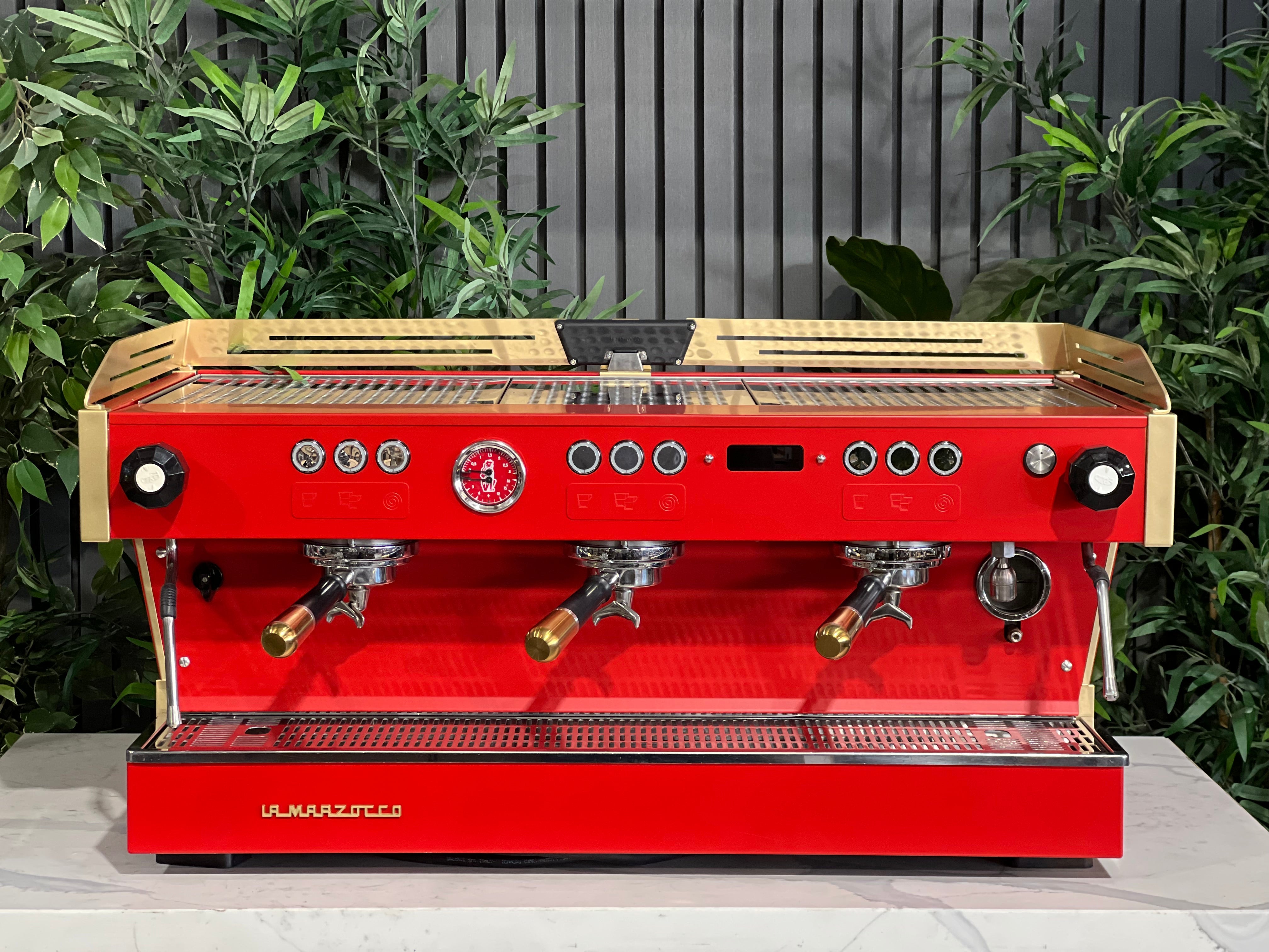 La Marzocco Linea PB Custom Red - 3 Group Commercial Espresso Machine - Gold