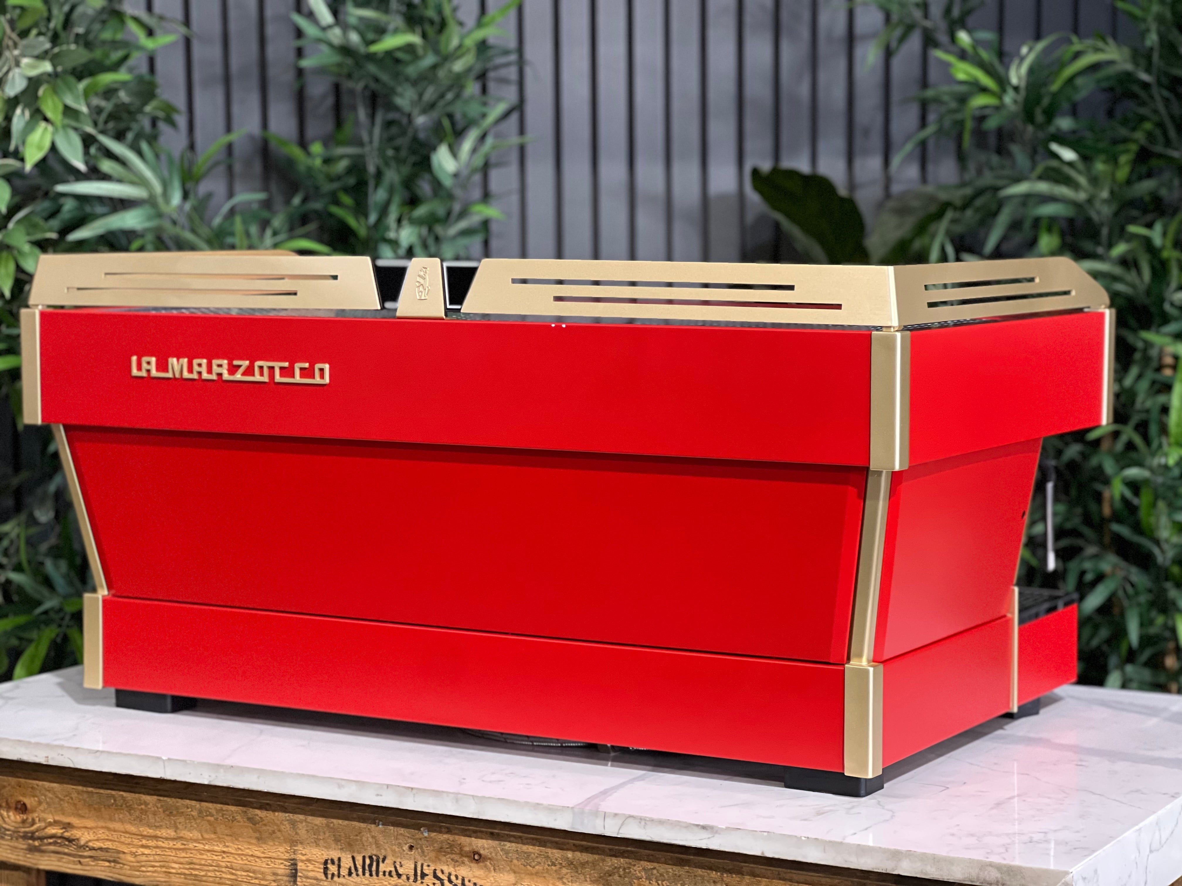 La Marzocco Linea PB Custom Red - 3 Group Commercial Espresso Machine - Gold