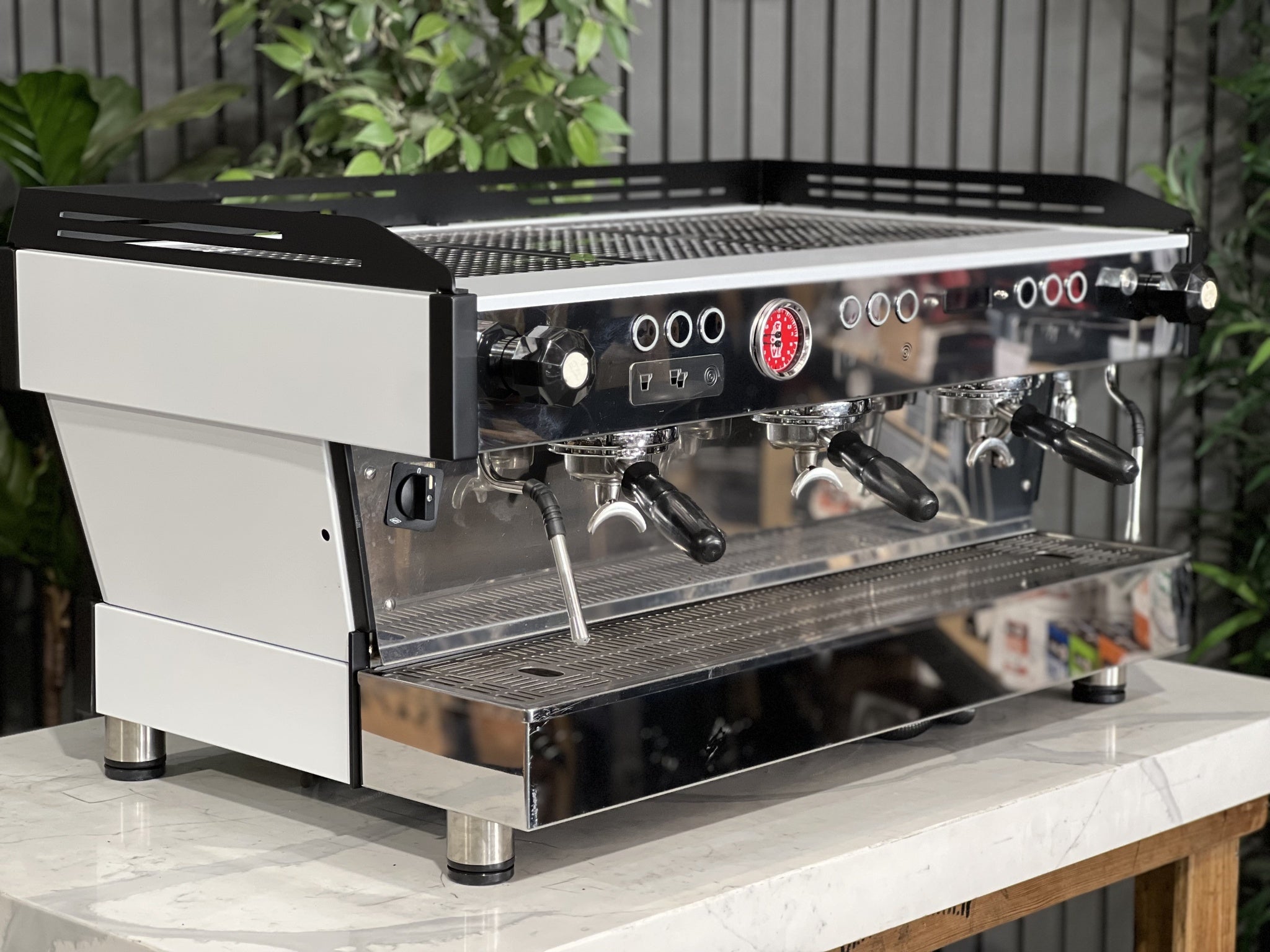 La Marzocco Linea PB White Stainless - 3 Group Commercial Espresso Machine - Black