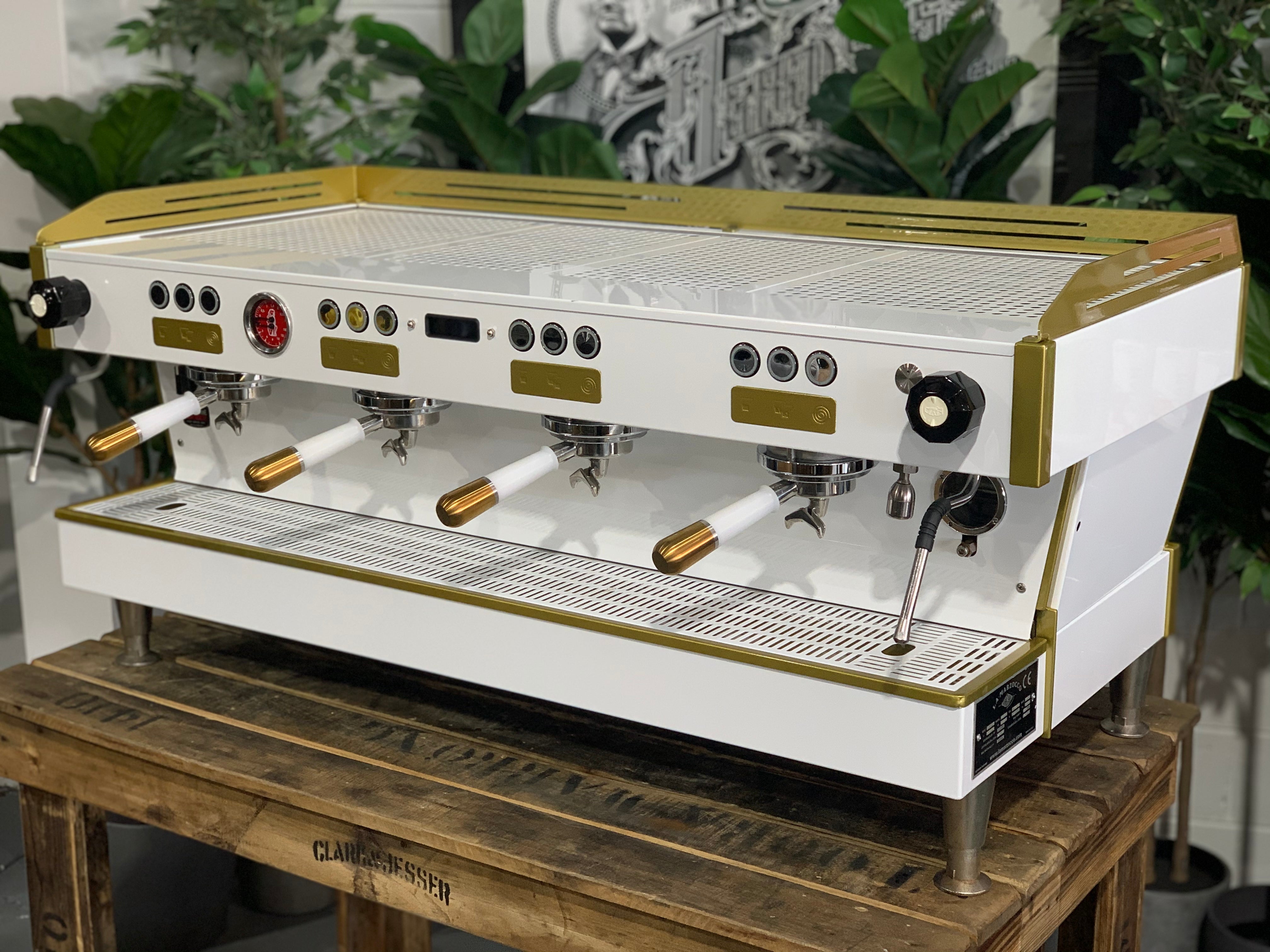 La Marzocco Linea PB White - Used - 4 Group Commercial Espresso Machine - Gold