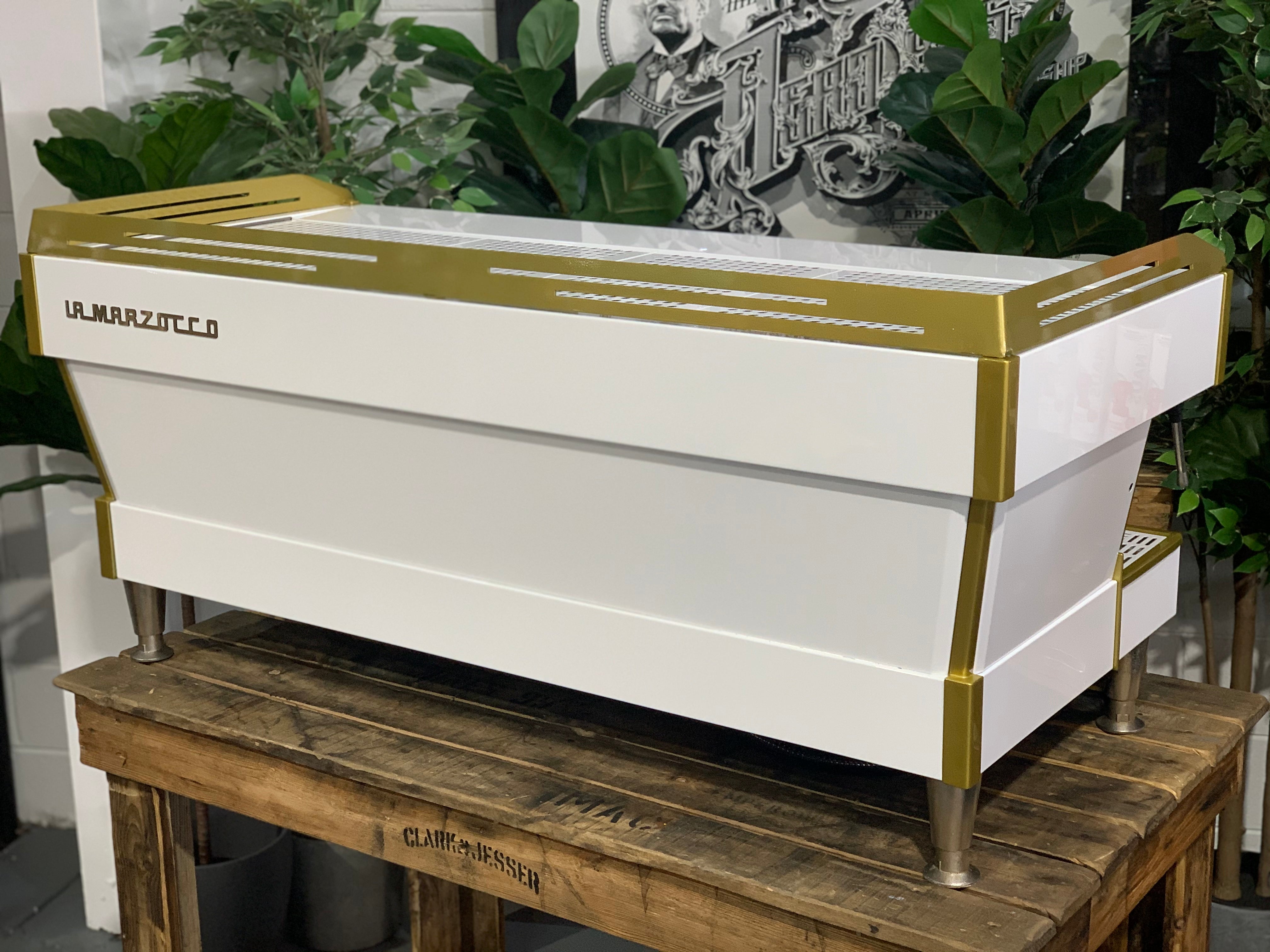 La Marzocco Linea PB White - Used - 4 Group Commercial Espresso Machine - Gold