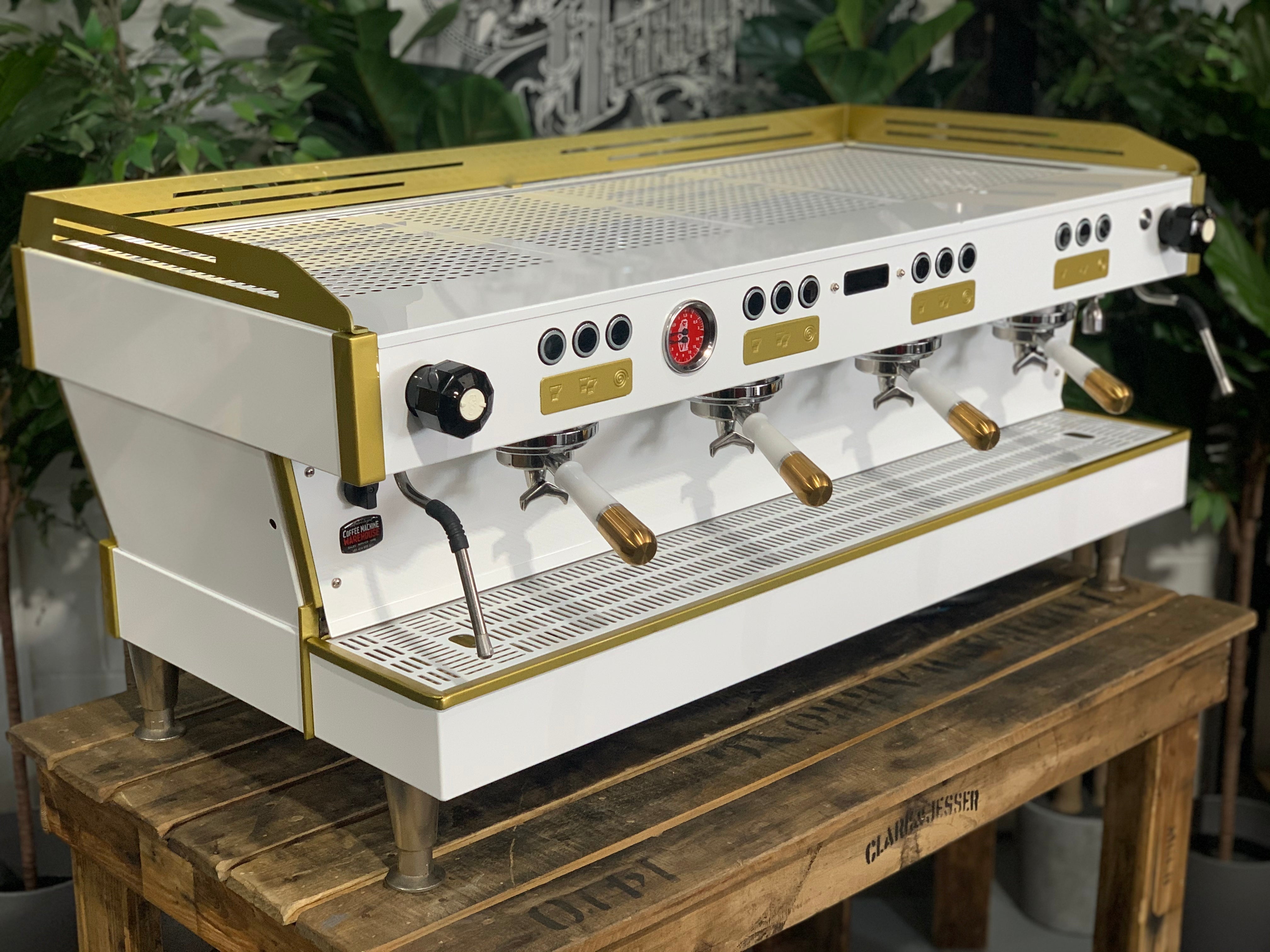 La Marzocco Linea PB White - Used - 4 Group Commercial Espresso Machine - Gold