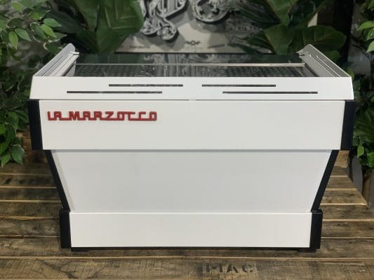 La Marzocco Linea PB w. Pesado Group Handles - 2 Group Commercial Espresso Machine - White