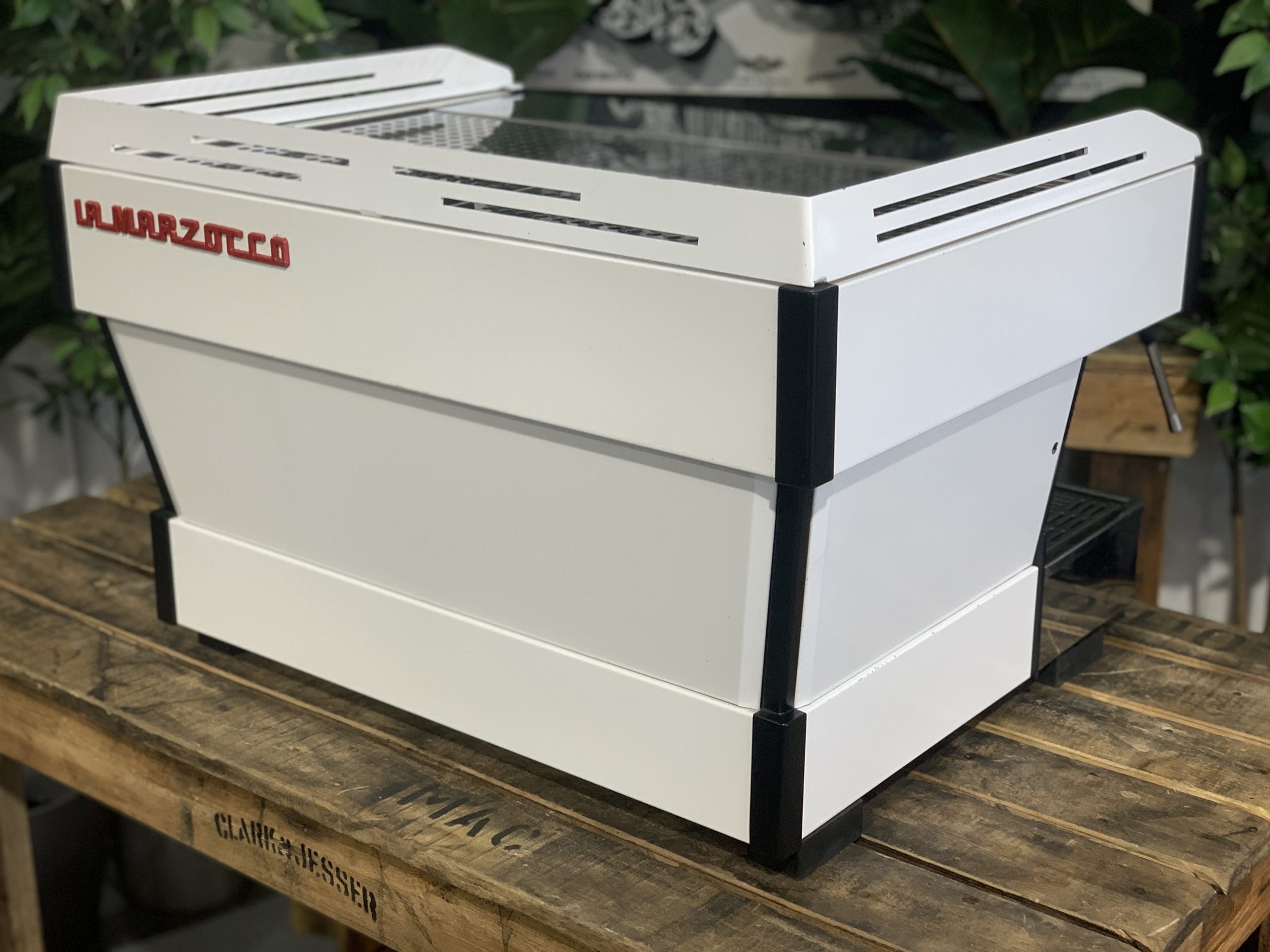 La Marzocco Linea PB w. Pesado Group Handles - 2 Group Commercial Espresso Machine - White