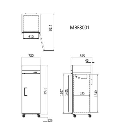 Commercial Upright Freezers Single Door | Atosa | MBF8001