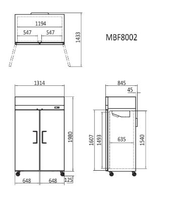 Commercial Upright Freezers Double Door | Atosa | MBF8002