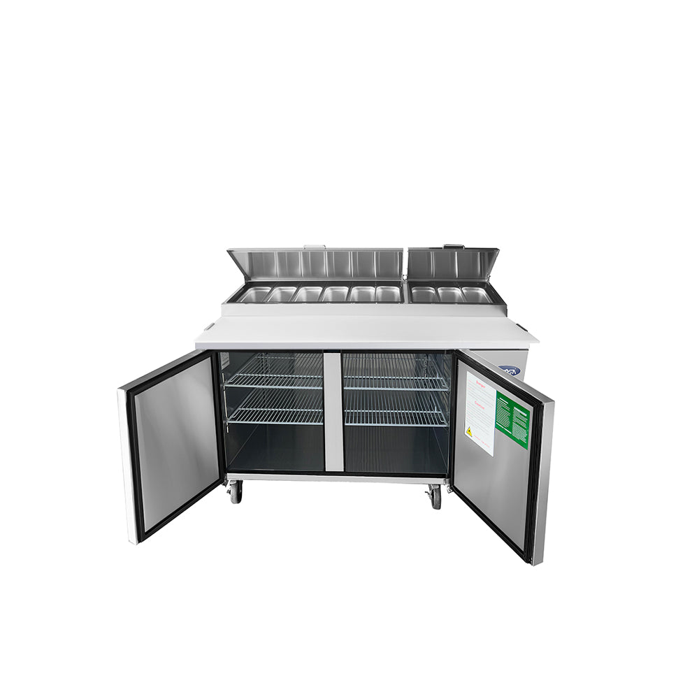 Commercial Pizza Prep Fridges Double Door | Atosa | MPF8202