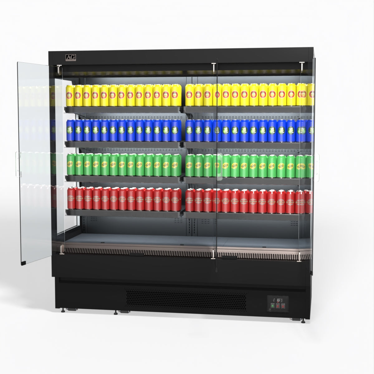 AG 1940mm Supermarket Multi Deck Showcase 3 door Glass Fridge MSD2000