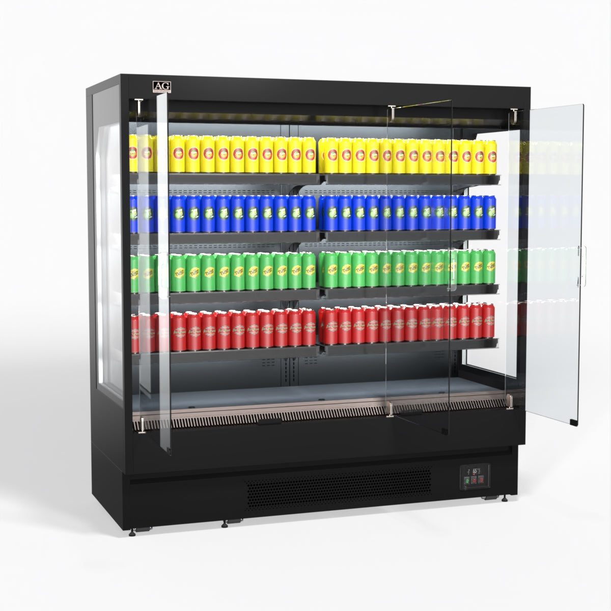 AG 1940mm Supermarket Multi Deck Showcase 3 door Glass Fridge MSD2000