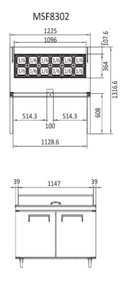 Commercial Salad Bar Fridges Double Door | Atosa | MSF8302