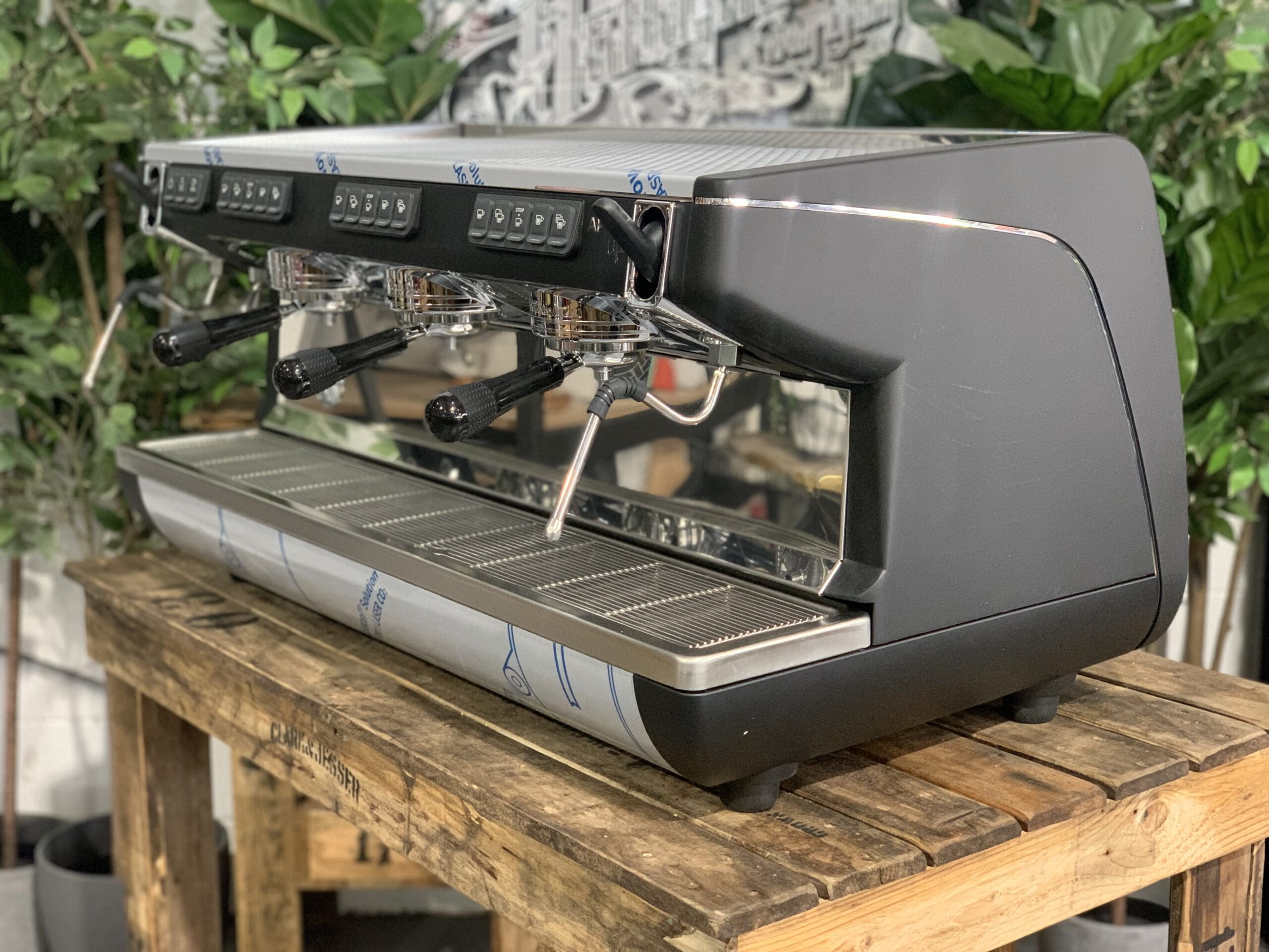 Nuova Simonelli Appia Life High Cup Black - 3 Group Commercial Espresso Machine - Stainless