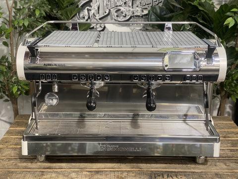 Nuova Simonelli Aurelia Wave White - 2 Group Commercial Espresso Machine - Stainless