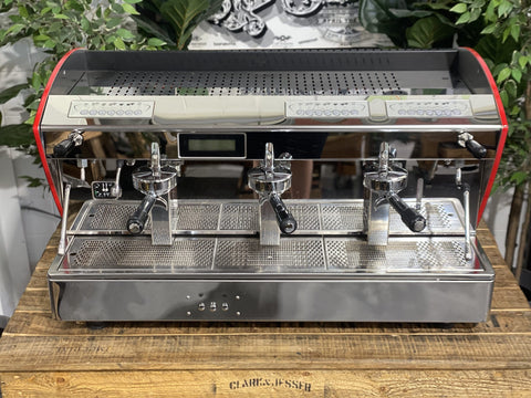 Orchestrale Etnica Display Black - 3 Group Commercial Espresso Machine - Red