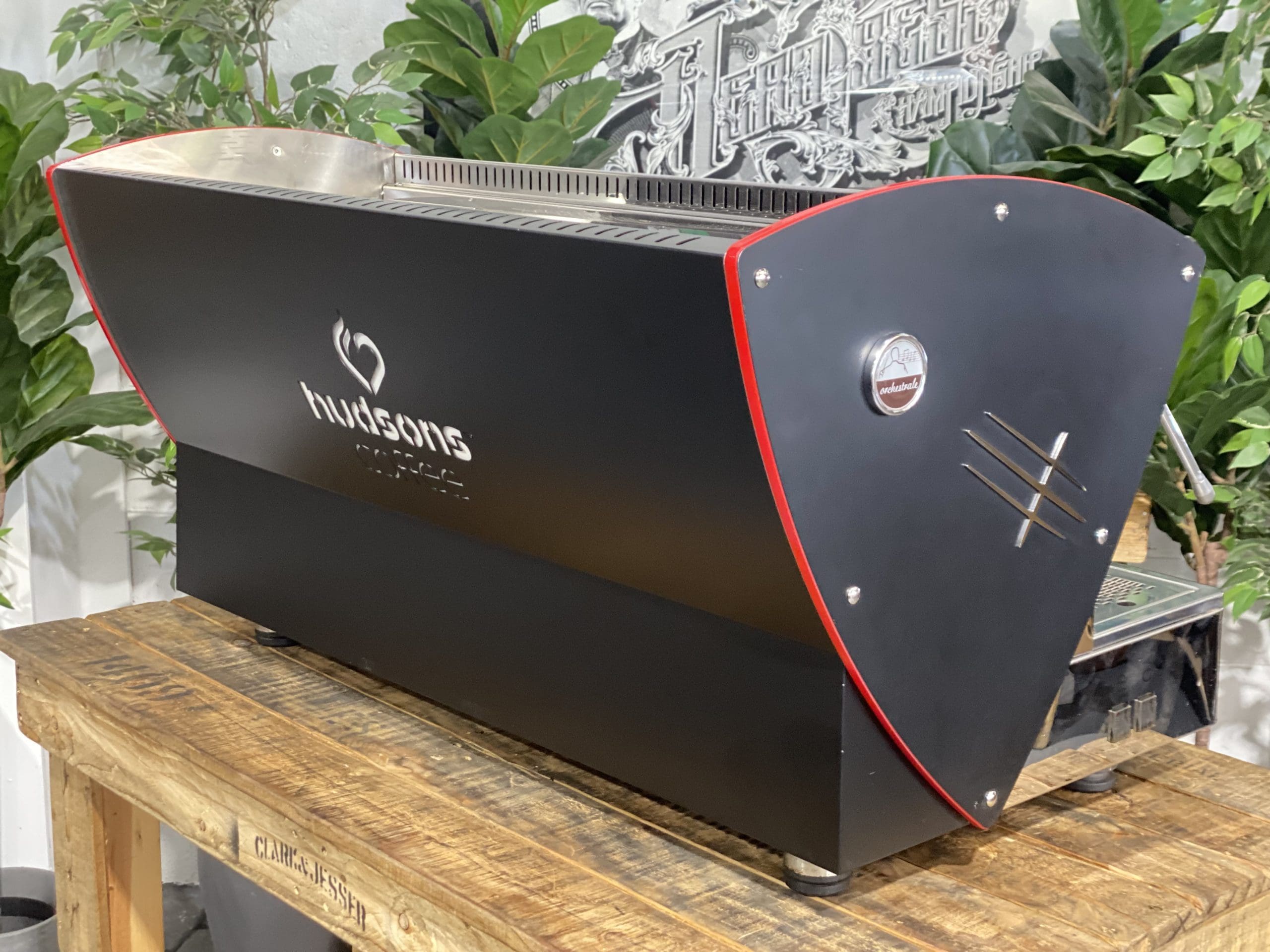 Orchestrale Etnica Display Black - 3 Group Commercial Espresso Machine - Red