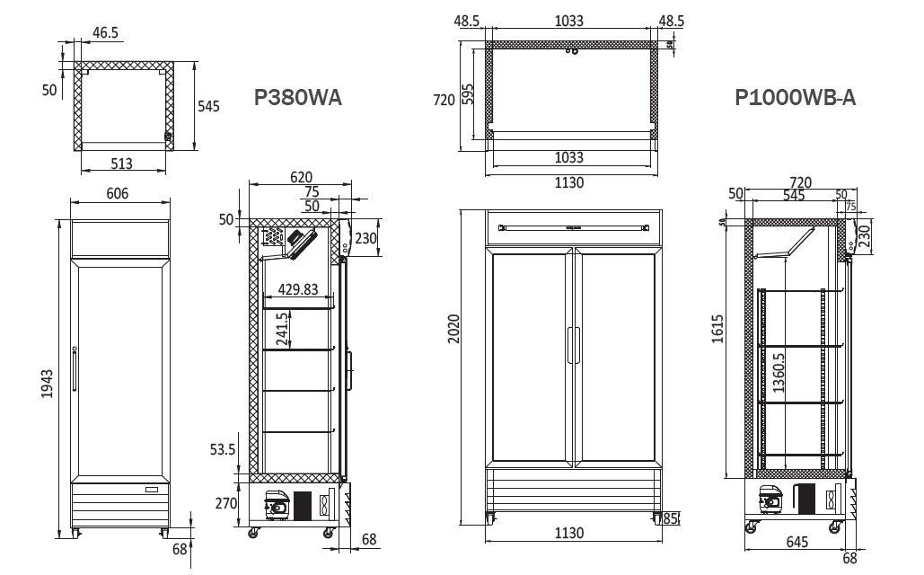 2 Door Drink Fridges Double Glass Door | Atosa | P1000WB-A