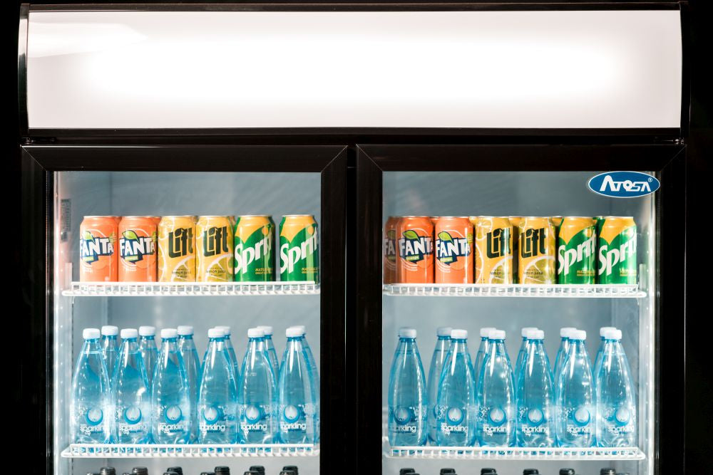 2 Door Drink Fridges Double Glass Door | Atosa | P1000WB-A