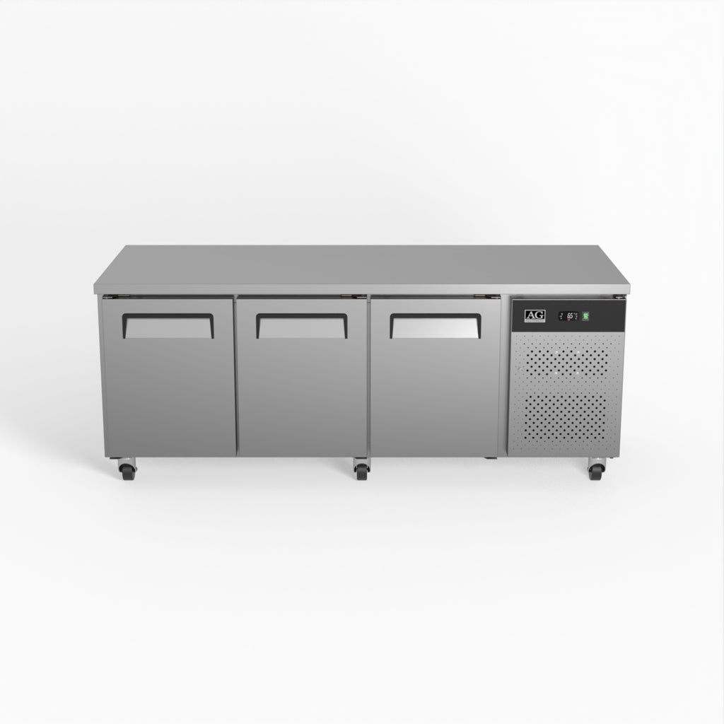 AG Three Door Commercial Worktop / Under Bench Fridge 800mm Depth PAX3100TN