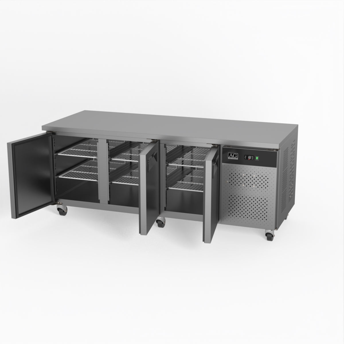 AG Three Door Commercial Worktop / Under Bench Fridge 800mm Depth PAX3100TN