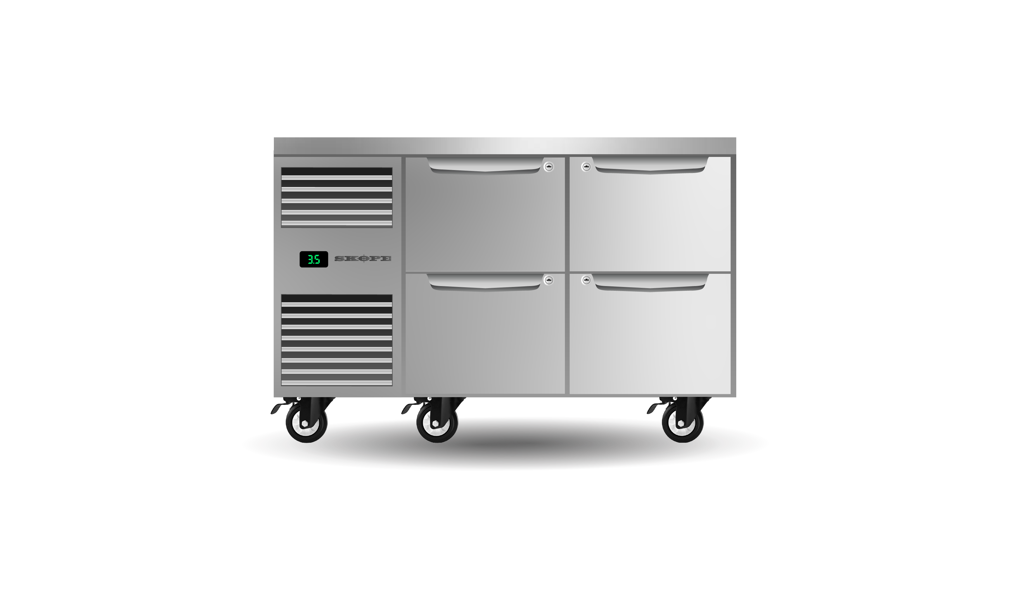 Skope ProSpec Four Drawer Two Bay Underbench GN 1/1 Fridge 288L - PG11.UBR.2.D4