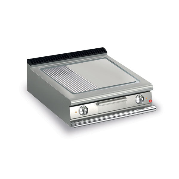 Baron 2 Burner Electric Fry Top With 2/3 Smooth And 1/3 Ribbed Mild Steel Plate Q70SFT/E820