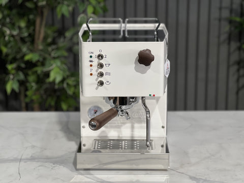 Quick Mill Pippa Tank White - 1 Group Commercial Espresso Machine - Timber