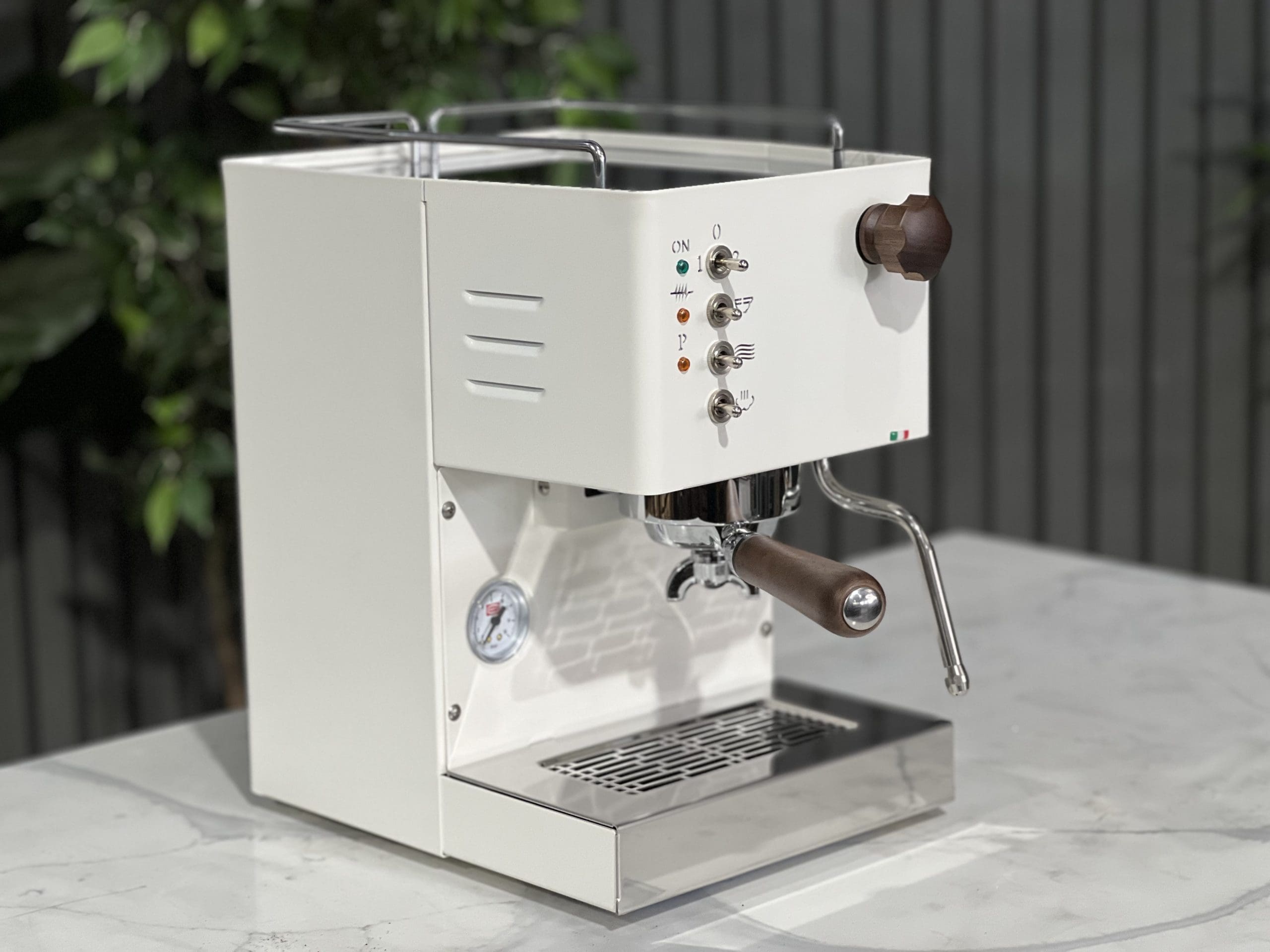 Quick Mill Pippa Tank White - 1 Group Commercial Espresso Machine - Timber