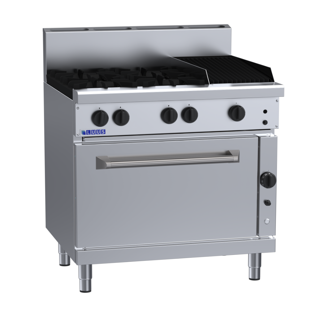 Luus RF-4B3C 900mm Gas 4 Burner 300mm Chargrill Range & Convection Oven RF-4B3C-NG