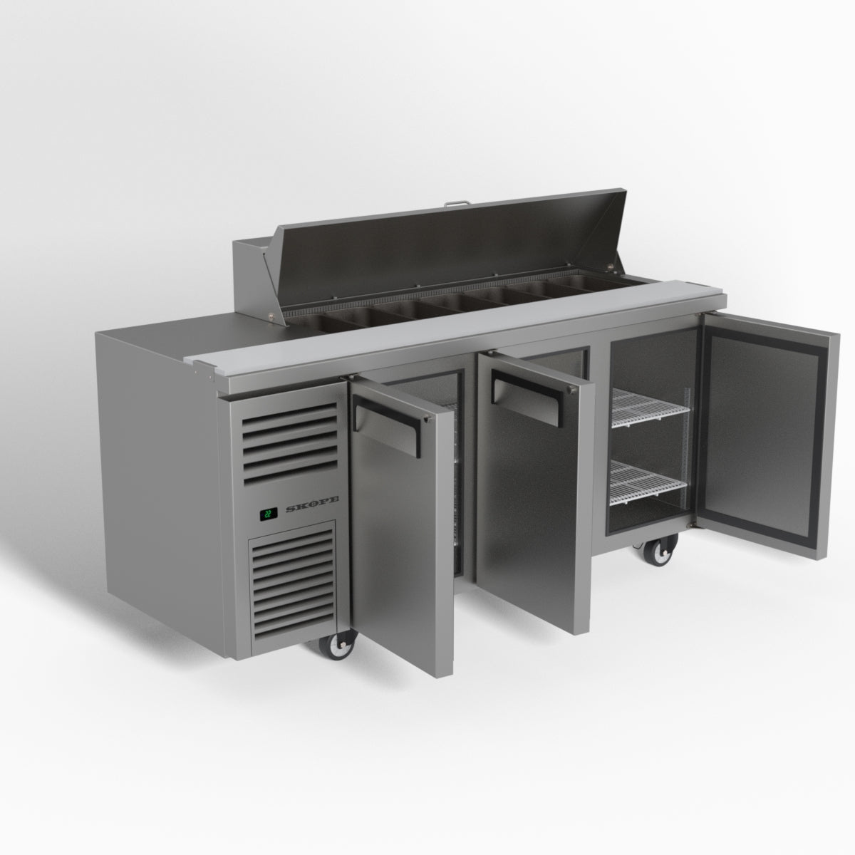 Skope ReFlex 3 Solid Door GN Compatible Salad Preparation Fridge 357L - RF7.PPS.3.SD