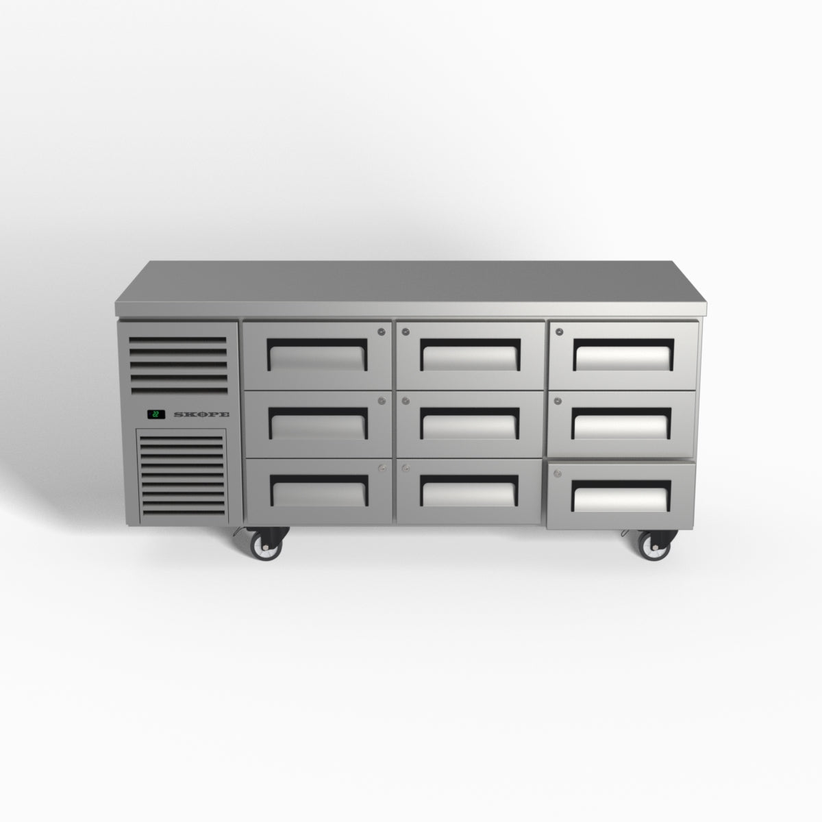 Skope ReFlex 9 Drawer Underbench GN 1/1 Fridge 397L - RF7.UBR.3.D9