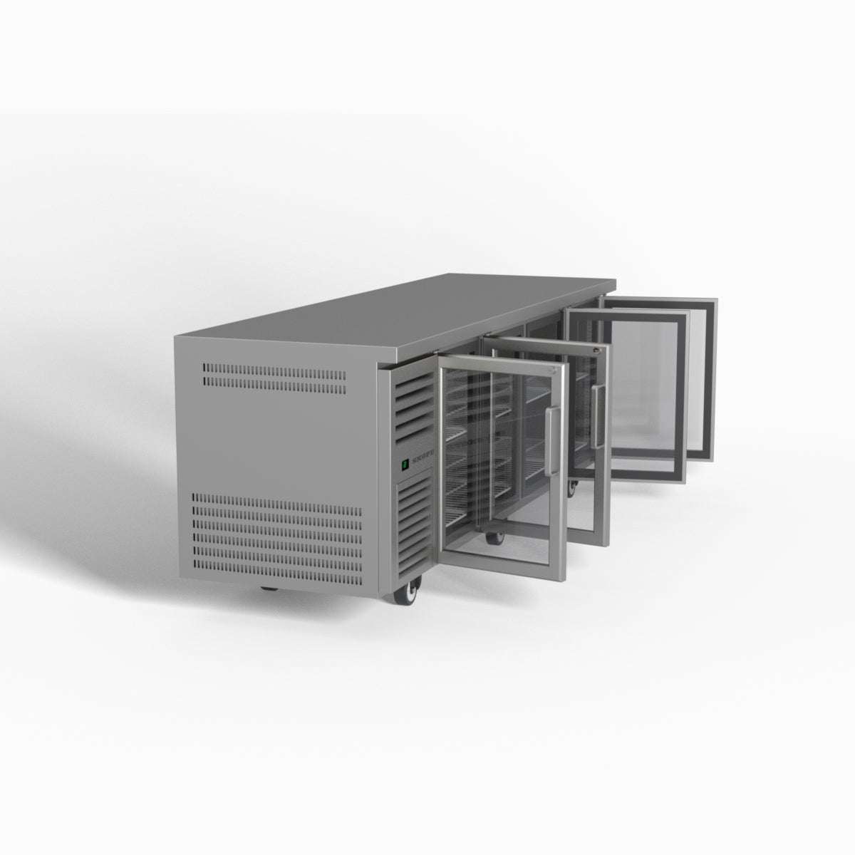 Skope ReFlex 4 Glass Door Underbench GN 1/1 Compatible Fridge 526L - RF7.UBR.4.GD