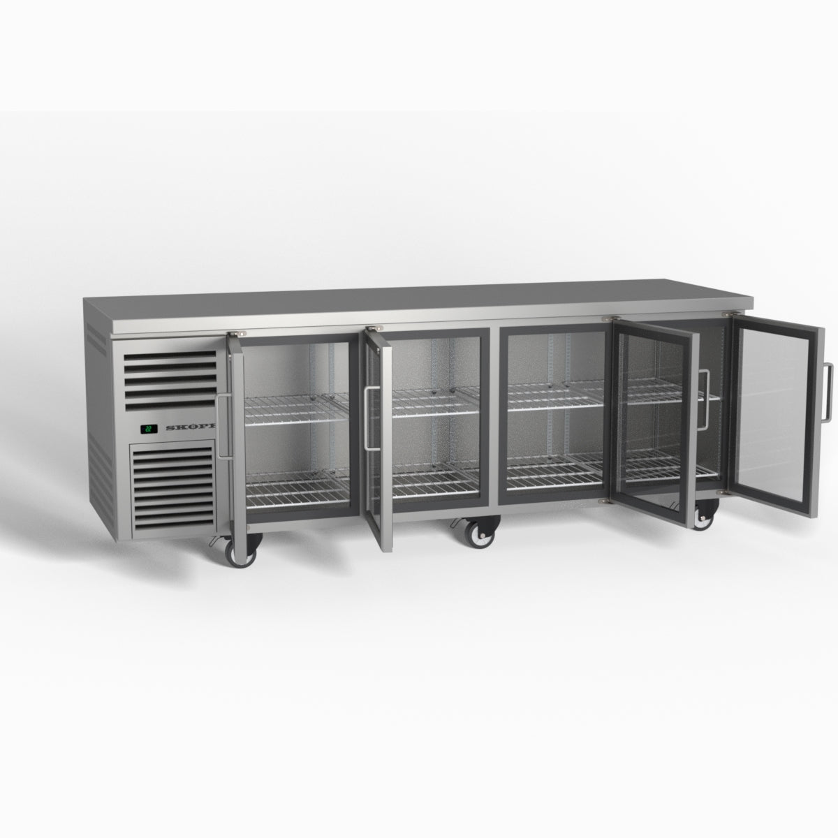 Skope ReFlex 4 Glass Door Underbench GN 1/1 Compatible Fridge 526L - RF7.UBR.4.GD