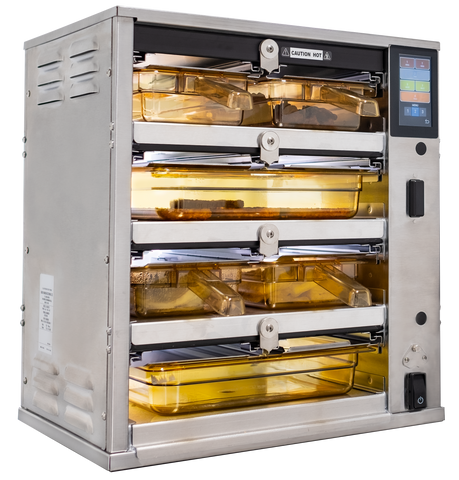 Duke Hot Hold Cabinet 4 pan capacity 65mm deep with Dedicated Lids - RFHU-22-DL042GM