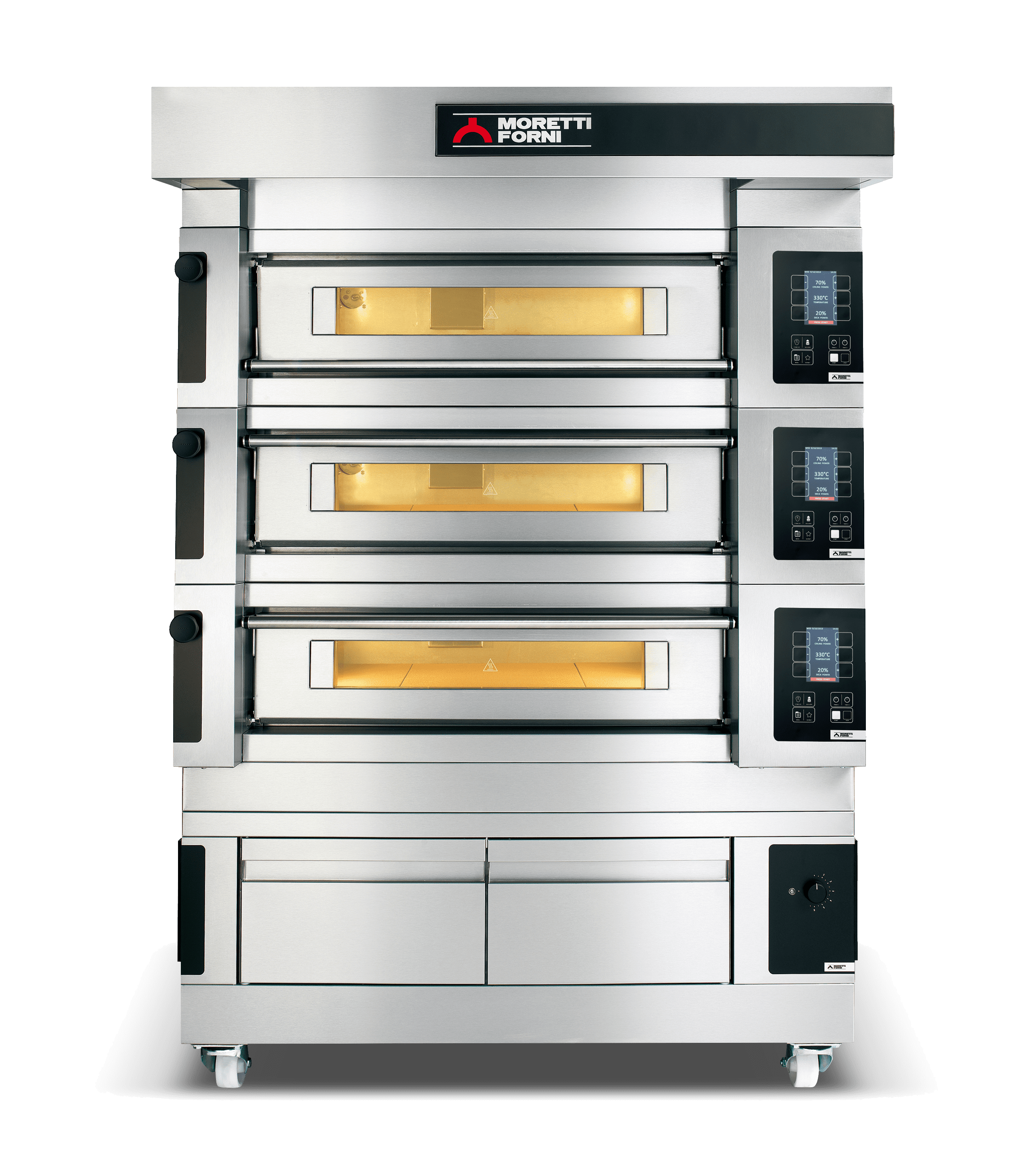 Moretti Forni serieS Triple Deck Bakery Oven on Prover - 3 x 60x40cm Tray - COMP S50E/3A/L