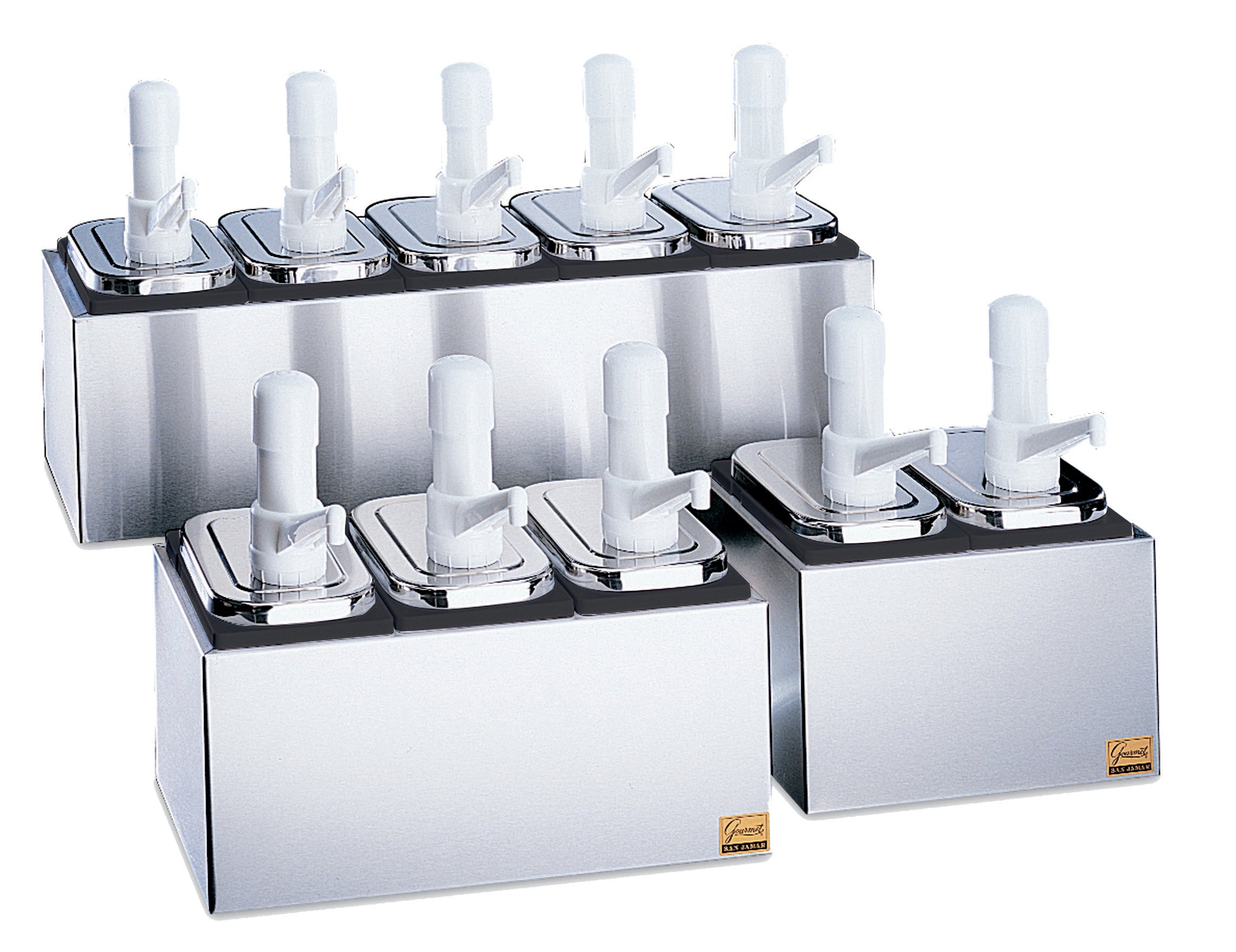 San Jamar Condiment Pump Service Centre 3 wells with 3 pumps - P9713