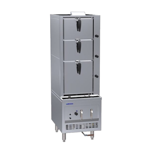 Luus 600mm 3 Deck Steam Cabinet SCM-60-LPG - LPG